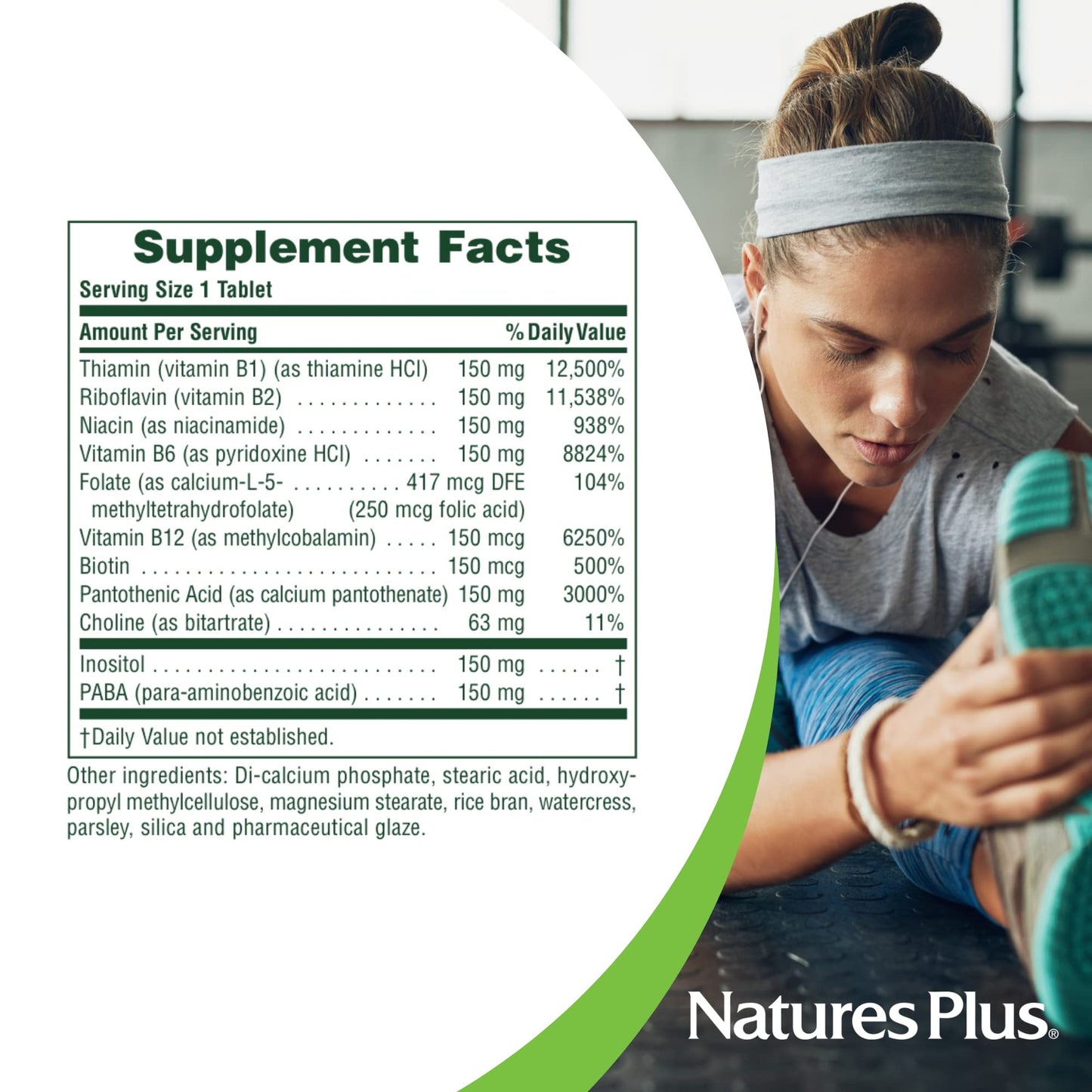 NaturesPlus Mega B-150 Complex Tablets, 60 Count