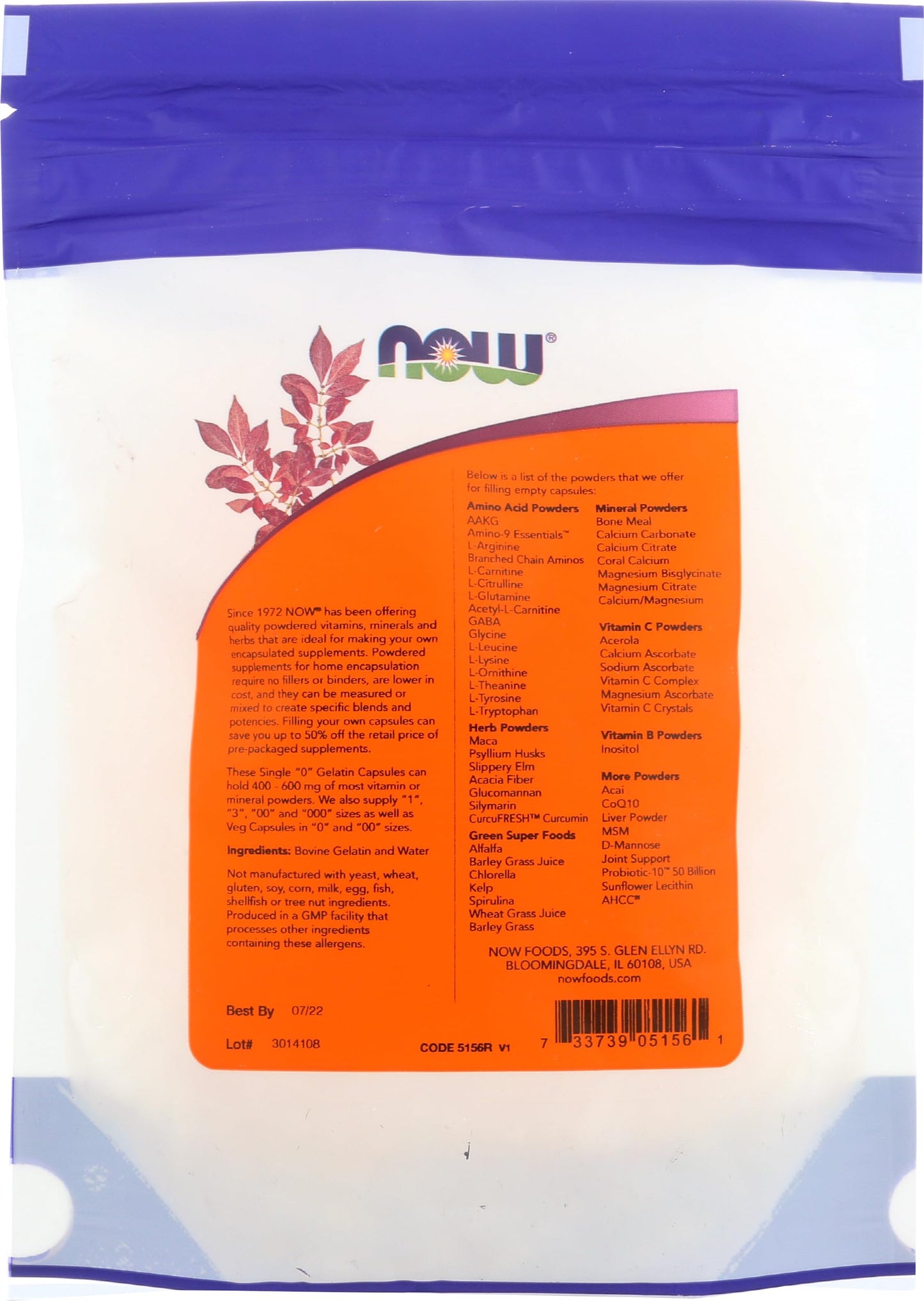 NOW Foods Gel Caps Capsule 250