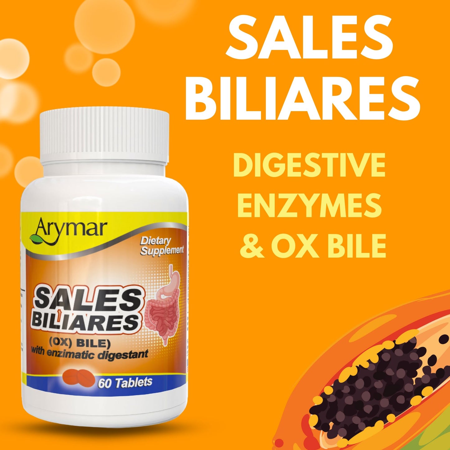 Arymar Ox Bile with Digestive Enzymes 60 Tablets