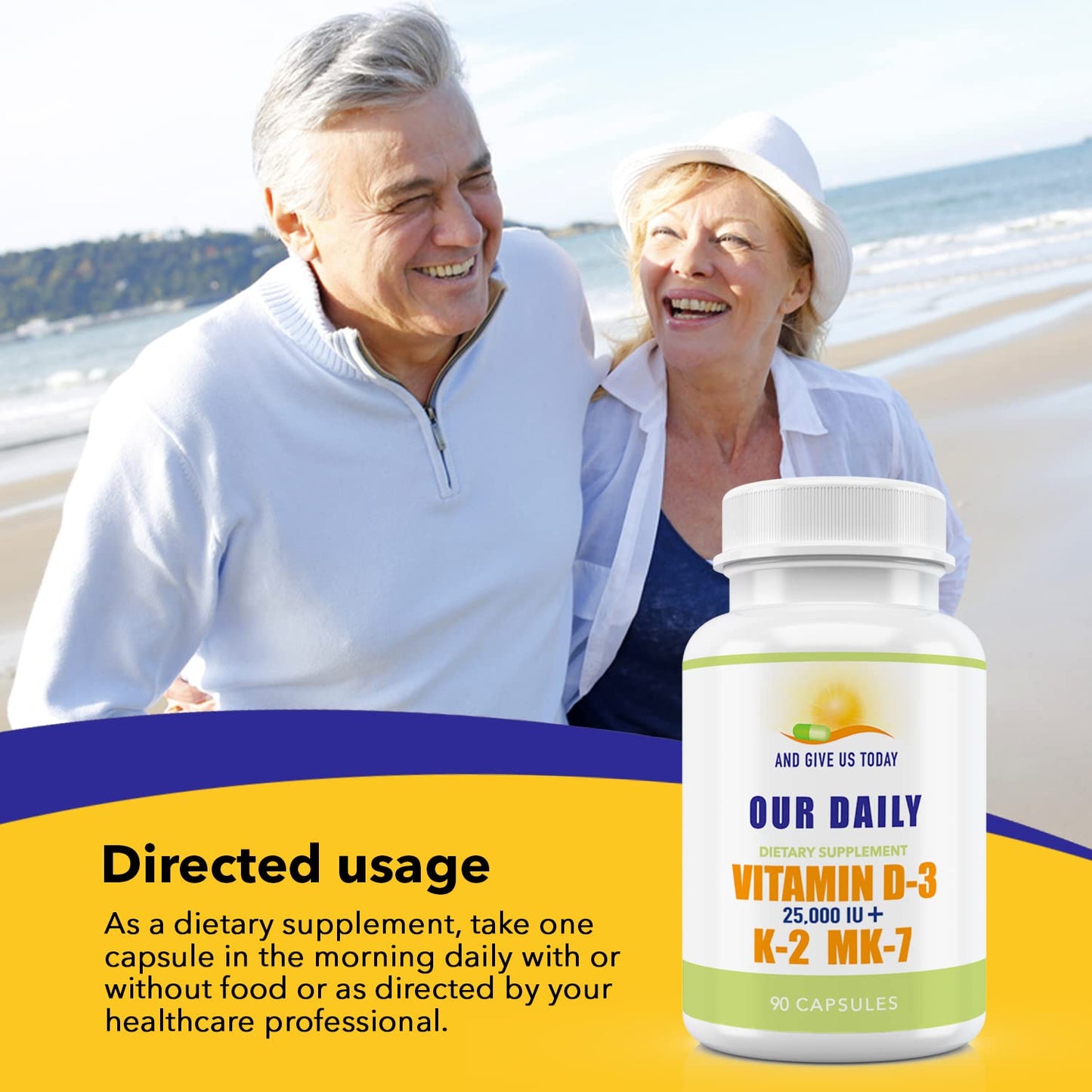 Our Daily Vites Vitamin D-3 25,000 IU + K2 Capsule, 90 Count