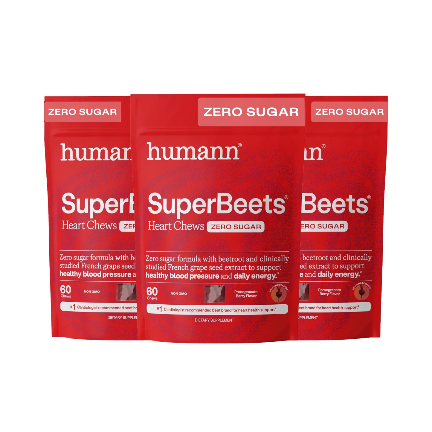 HumanN SuperBeets Heart Chews Beet Root Supplement 180 Count