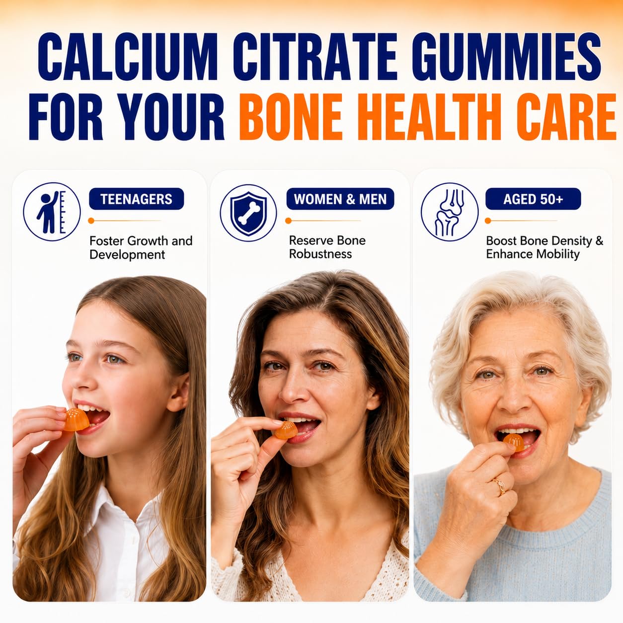 Fzjjyana Calcium Citrate with Vitamin D3 Gummies 120 Count