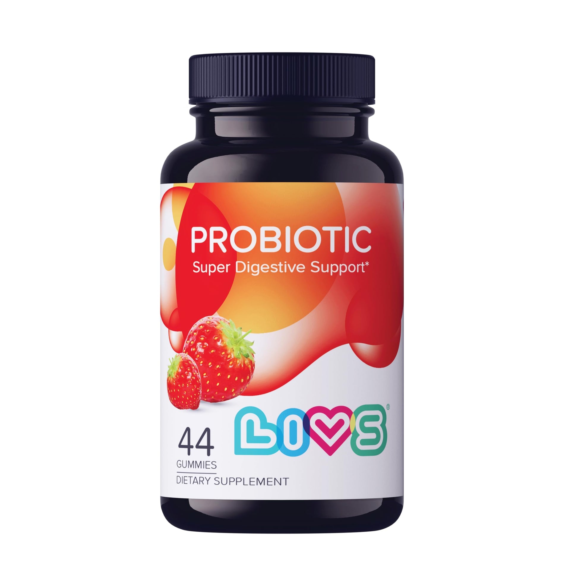 LIVS Probiotic Gummies for Women and Men – 5 Billion CFUs Bacillus Coagulans for Digestive Gut Health, Mood Support & Immune Boost, Strawberry Flavor, 44 Count
