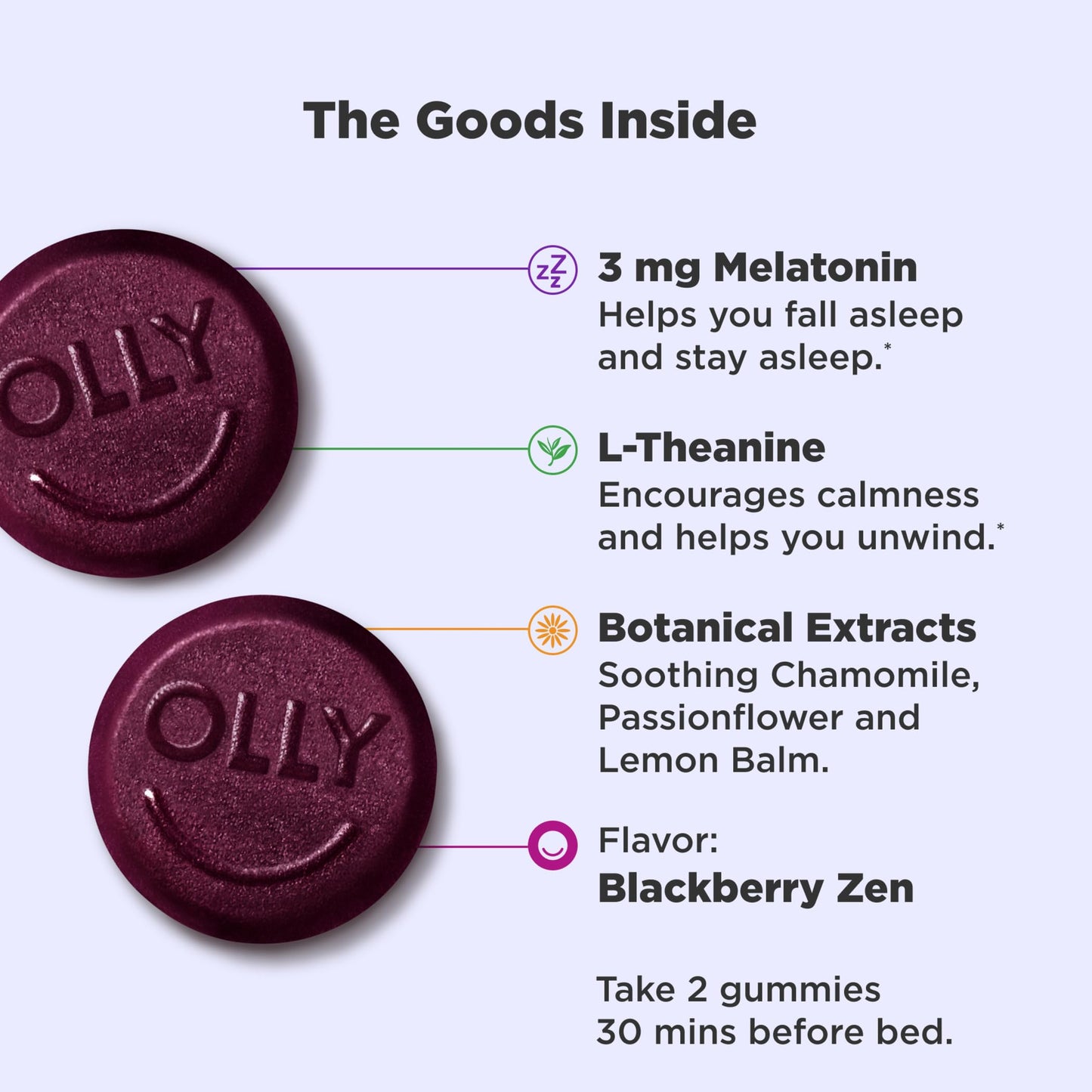 OLLY Active Immunity+Elderberry Gummy, Sleep Support, 95 Count