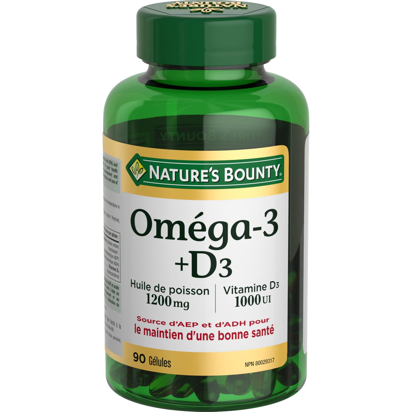 Nature's Bounty Omega-3 + D3 Fish Oil 1200mg / Vitamin D3 1000IU Caplets 90