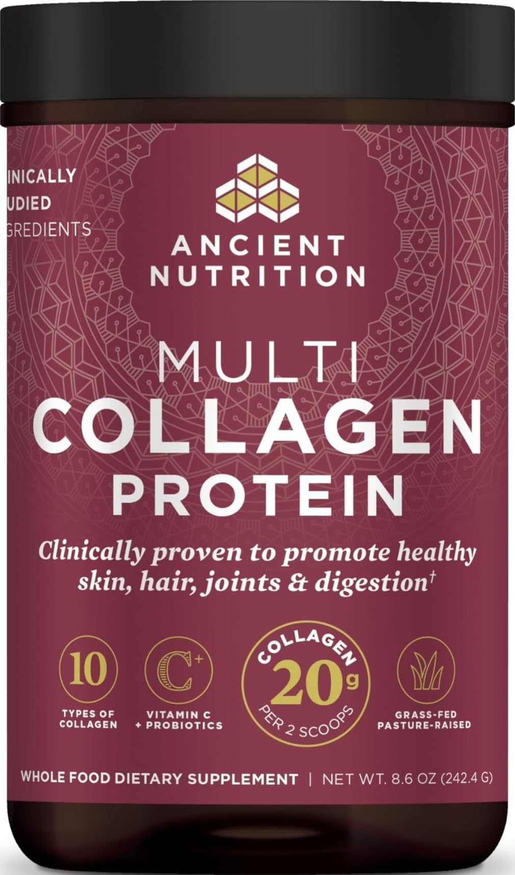 Ancient Nutrition Hydrolyzed Multi Collagen Peptides Powder, Unflavored, 24 Servings