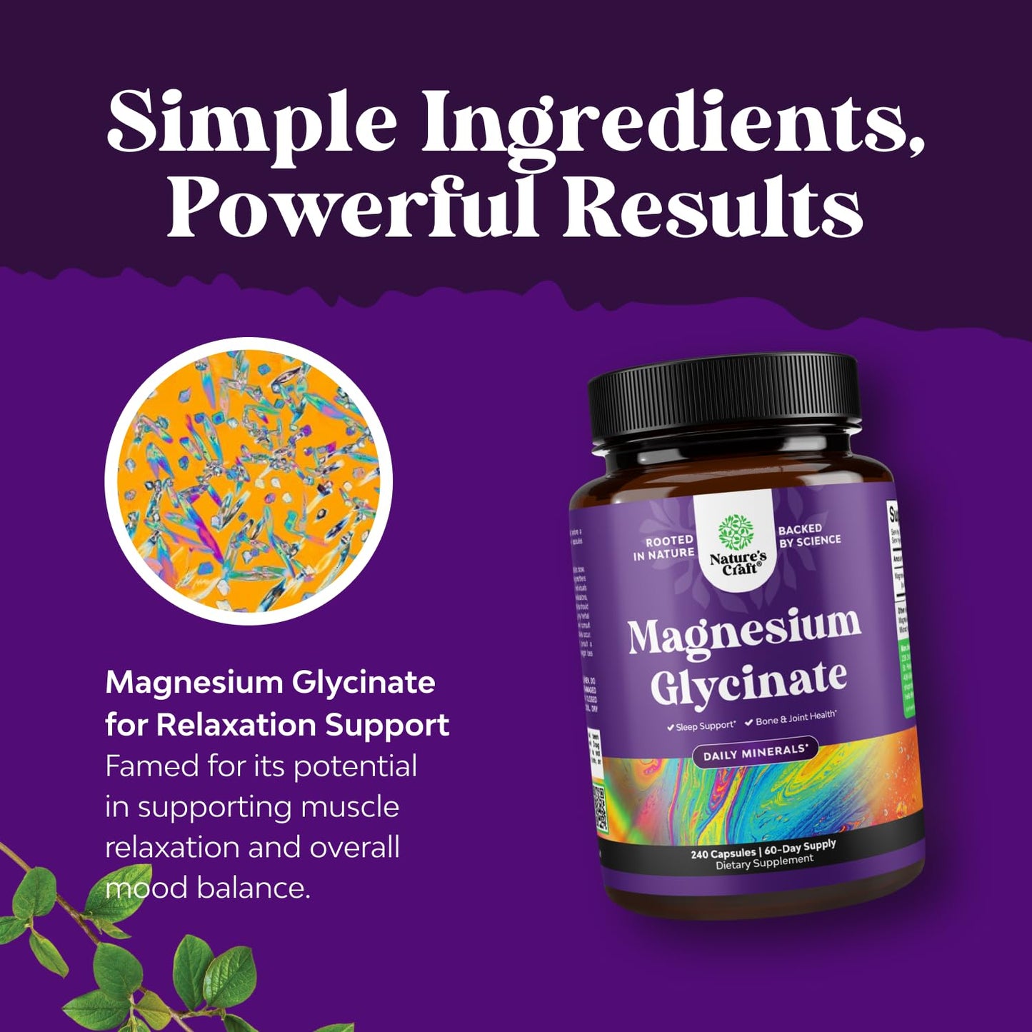 Natures Craft Magnesium Glycinate 400mg Capsules, 360 Count