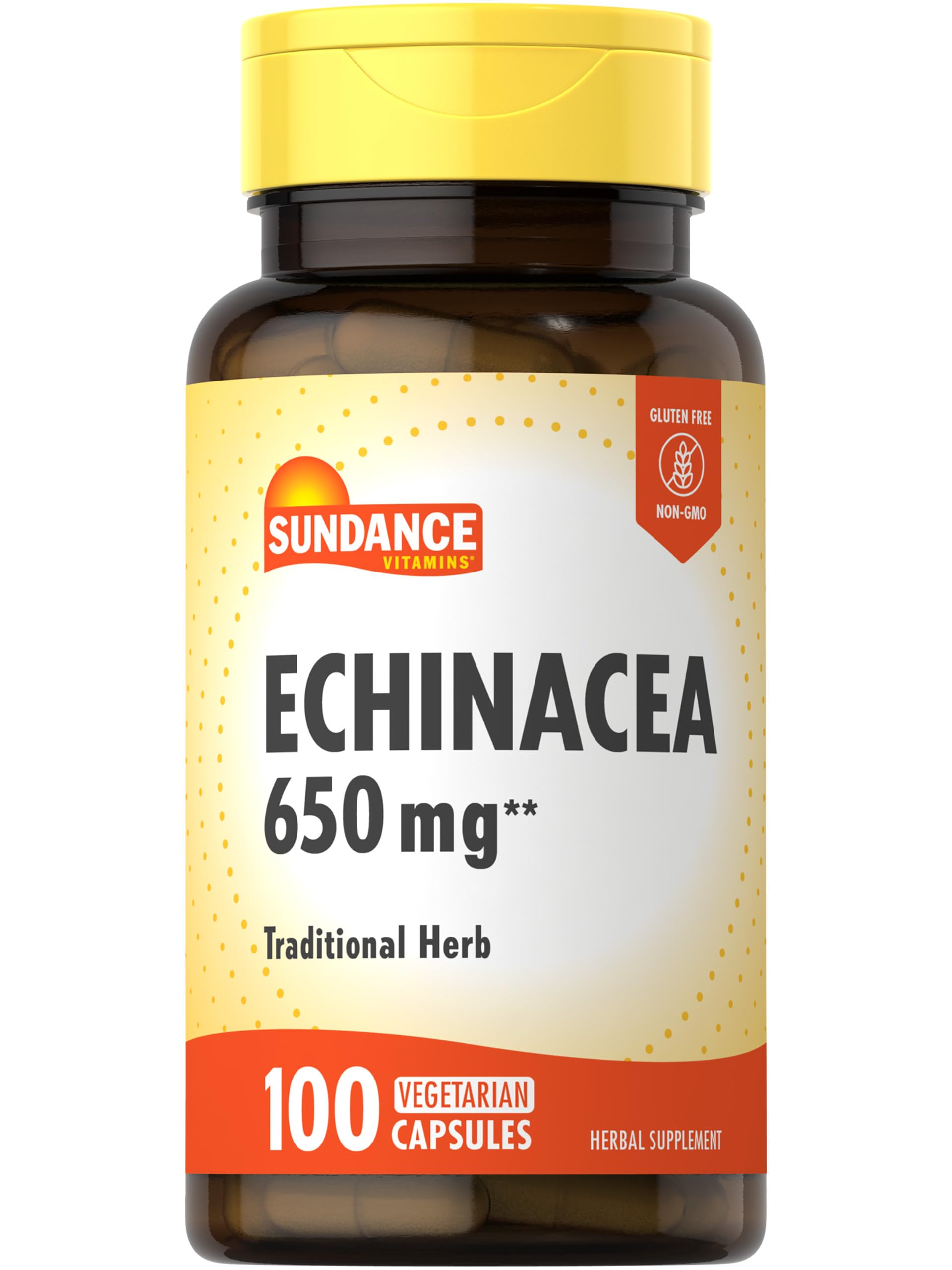 Sundance Echinacea 650mg Capsules, 100 Count