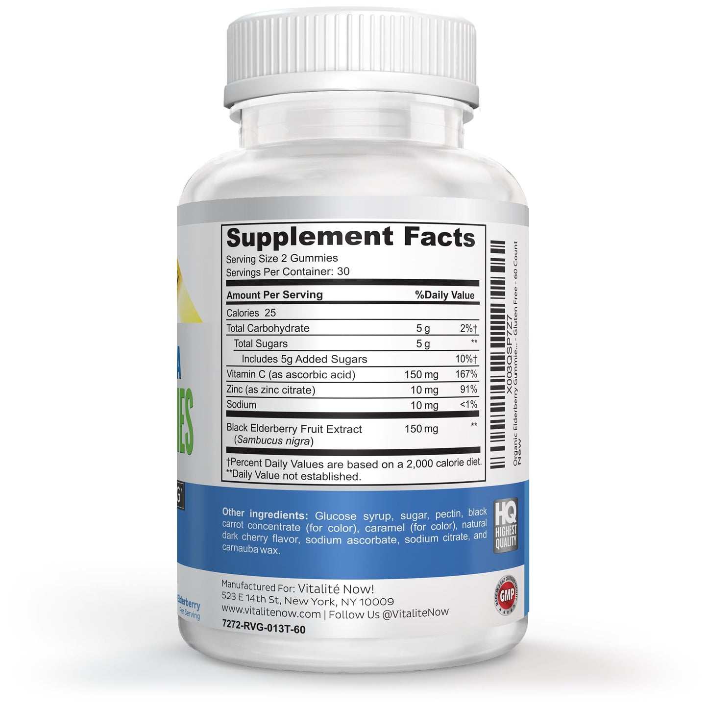 Vitalité Now! Improved Formula Organic Elderberry Gummies, 60 Count