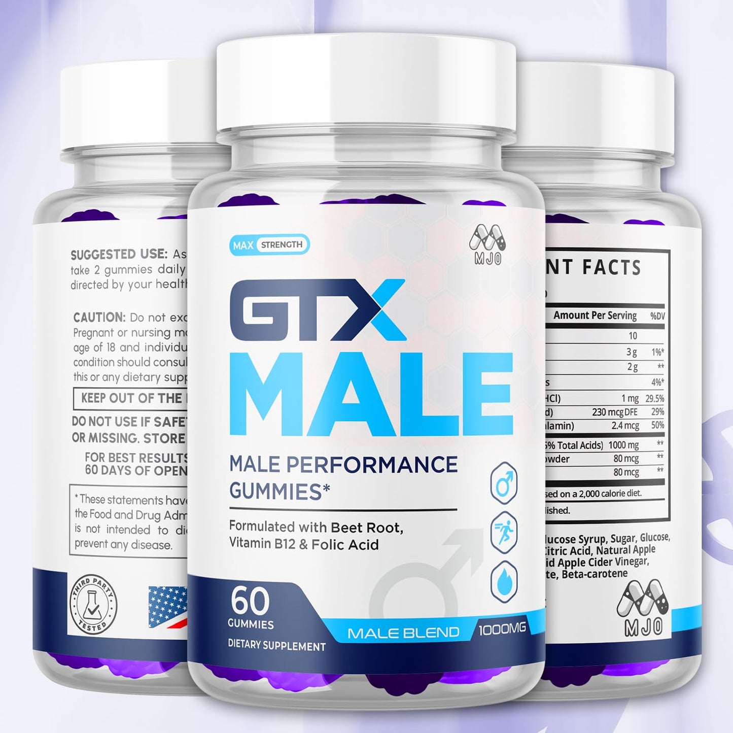 MJO GTX Male Gummies, 60 Count