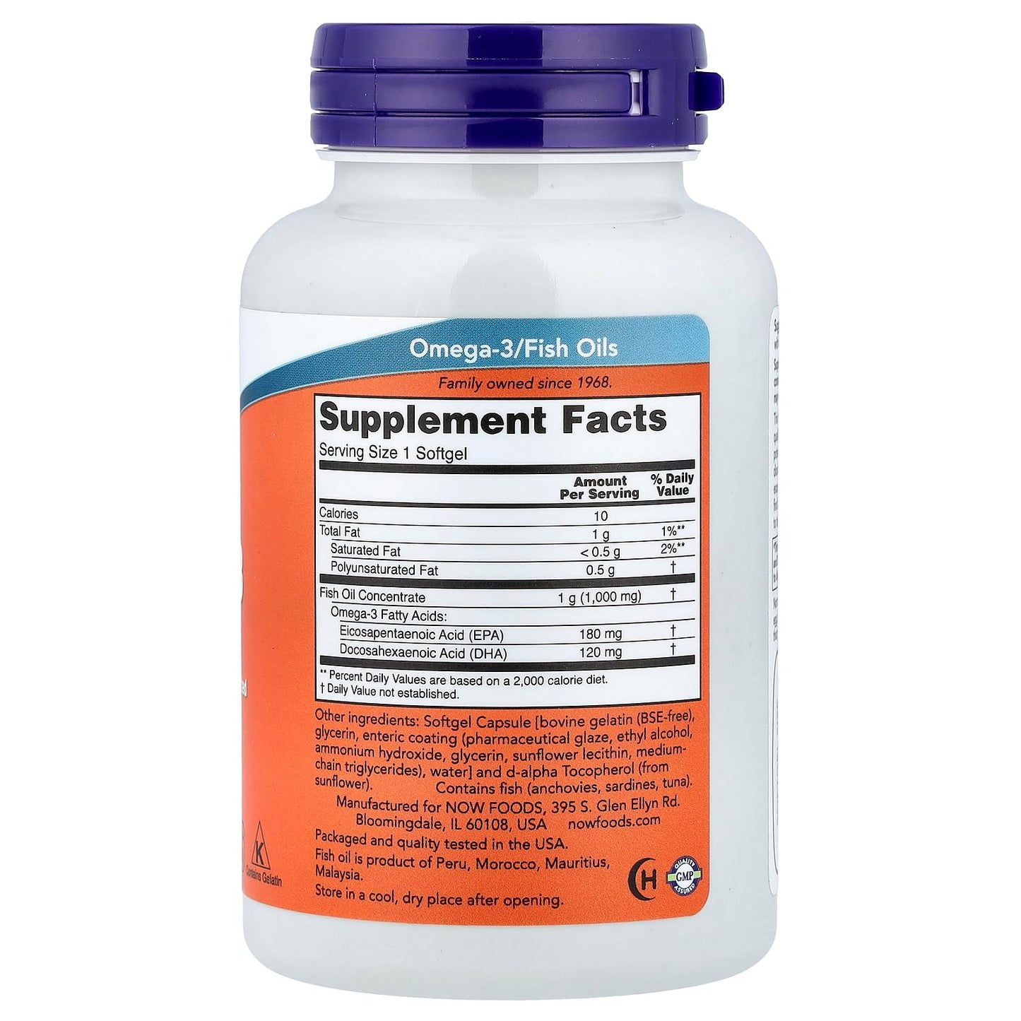 NOW Foods Molecularly Distilled Omega-3 Softgels 90
