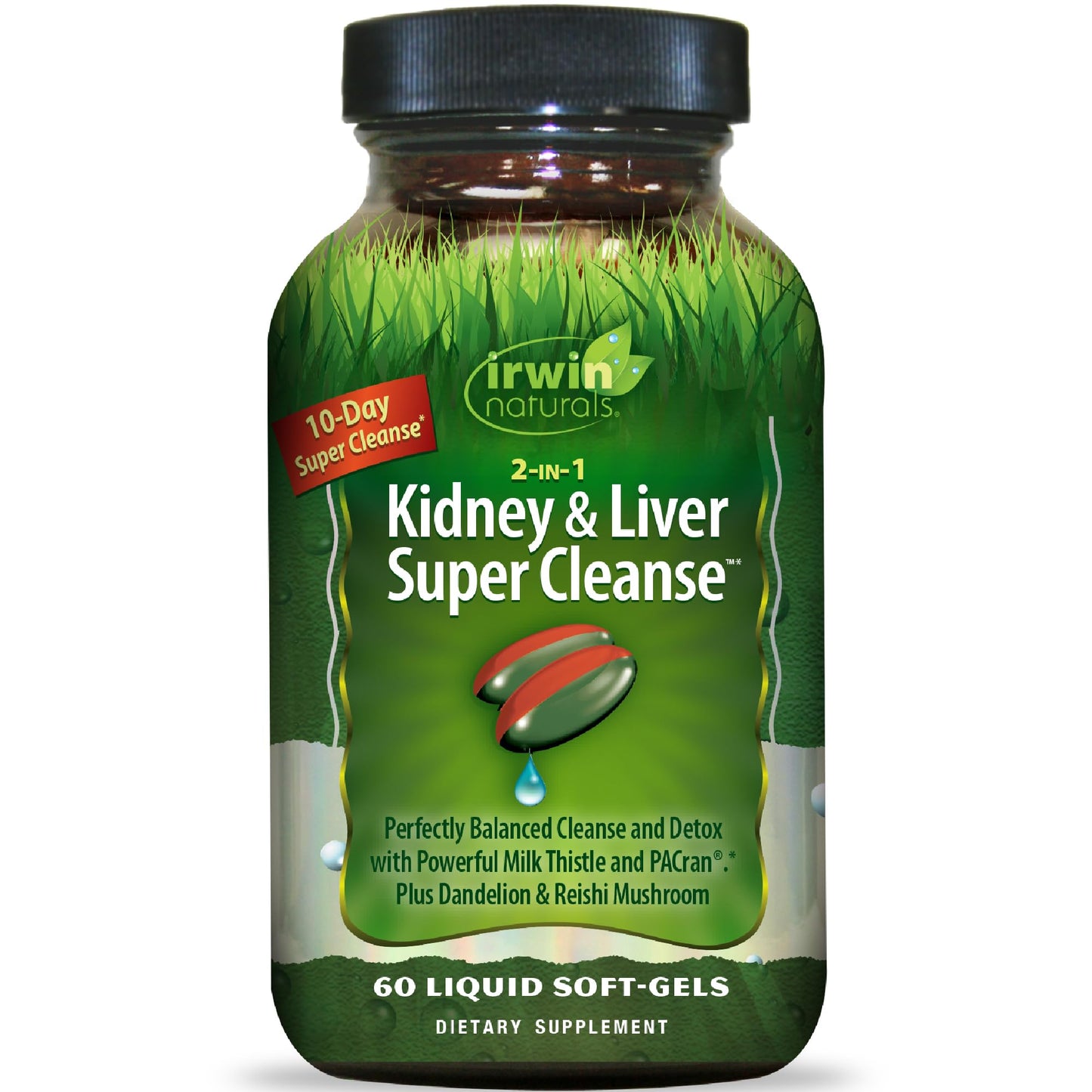 Irwin Naturals 2-in-1 Kidney & Liver Super Cleanse Softgels, 60 Count