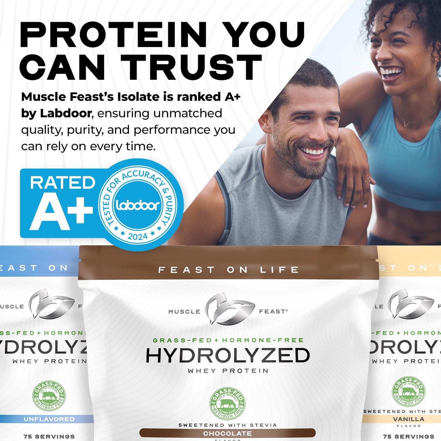 Muscle Feast Hydrolyzed Whey Protein Powder Chocolate, 32 oz