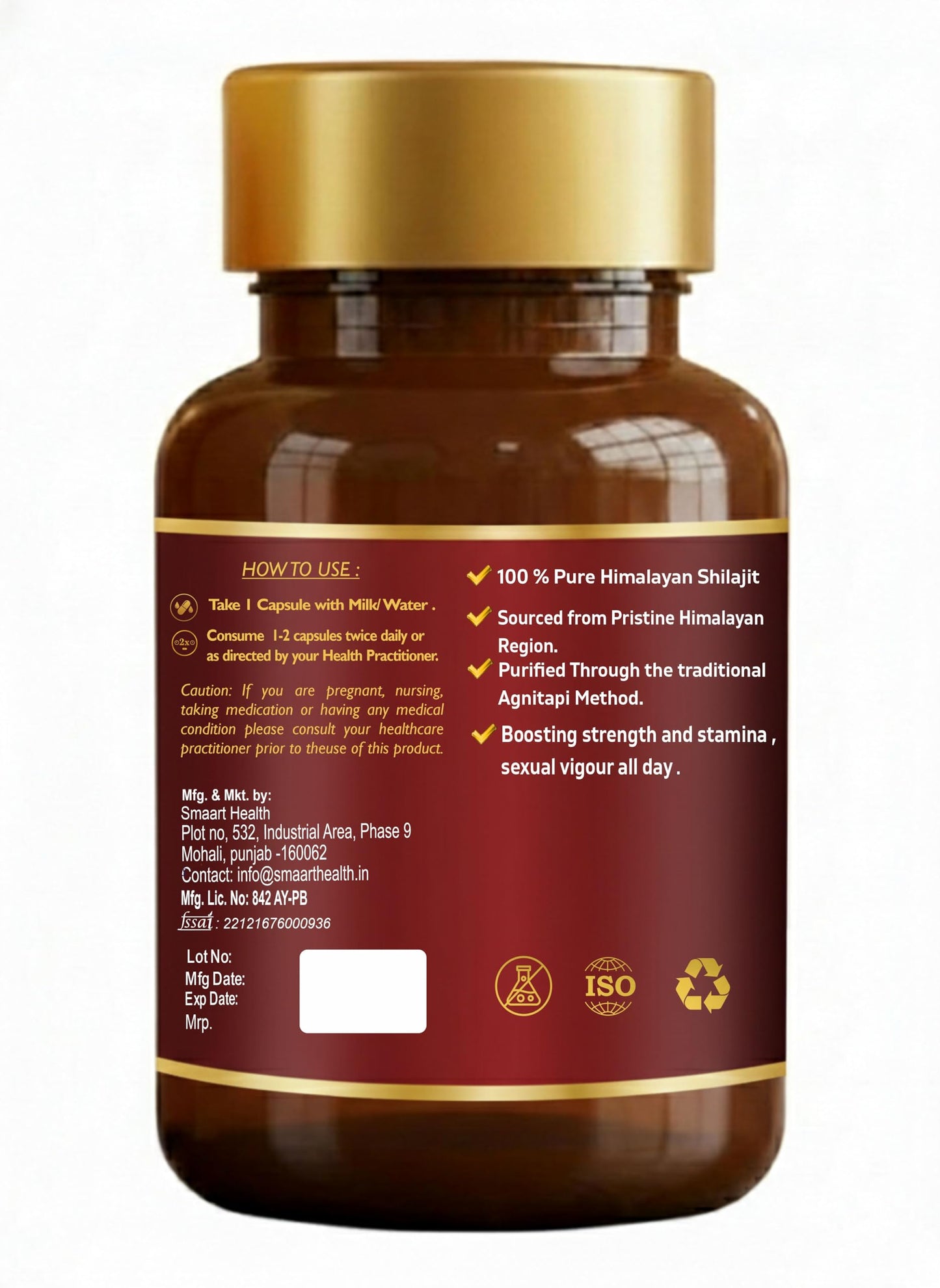 Smaart Health Dr. Pushp's Arogyam Ayurvedm Shilajit, 60 Tablets