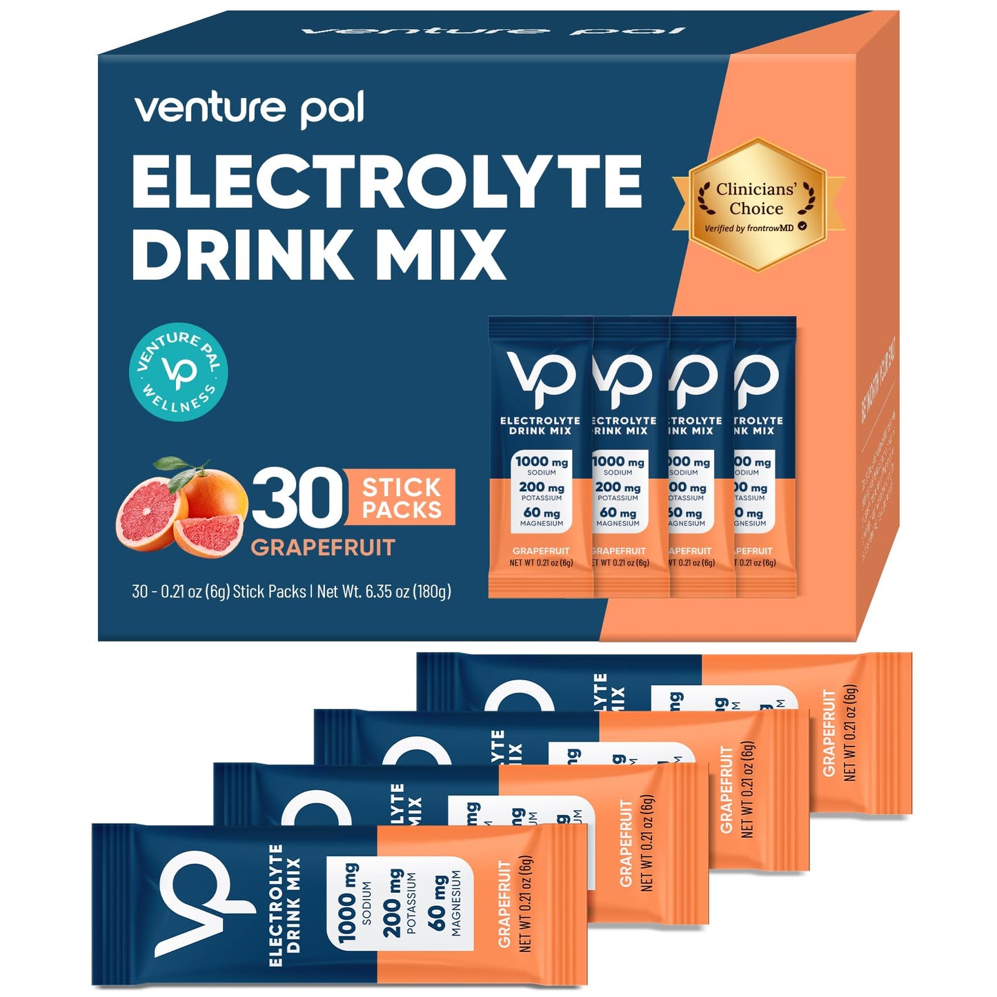 Venture Pal High Sodium Sugar Free Electrolytes Powder 180 Servings