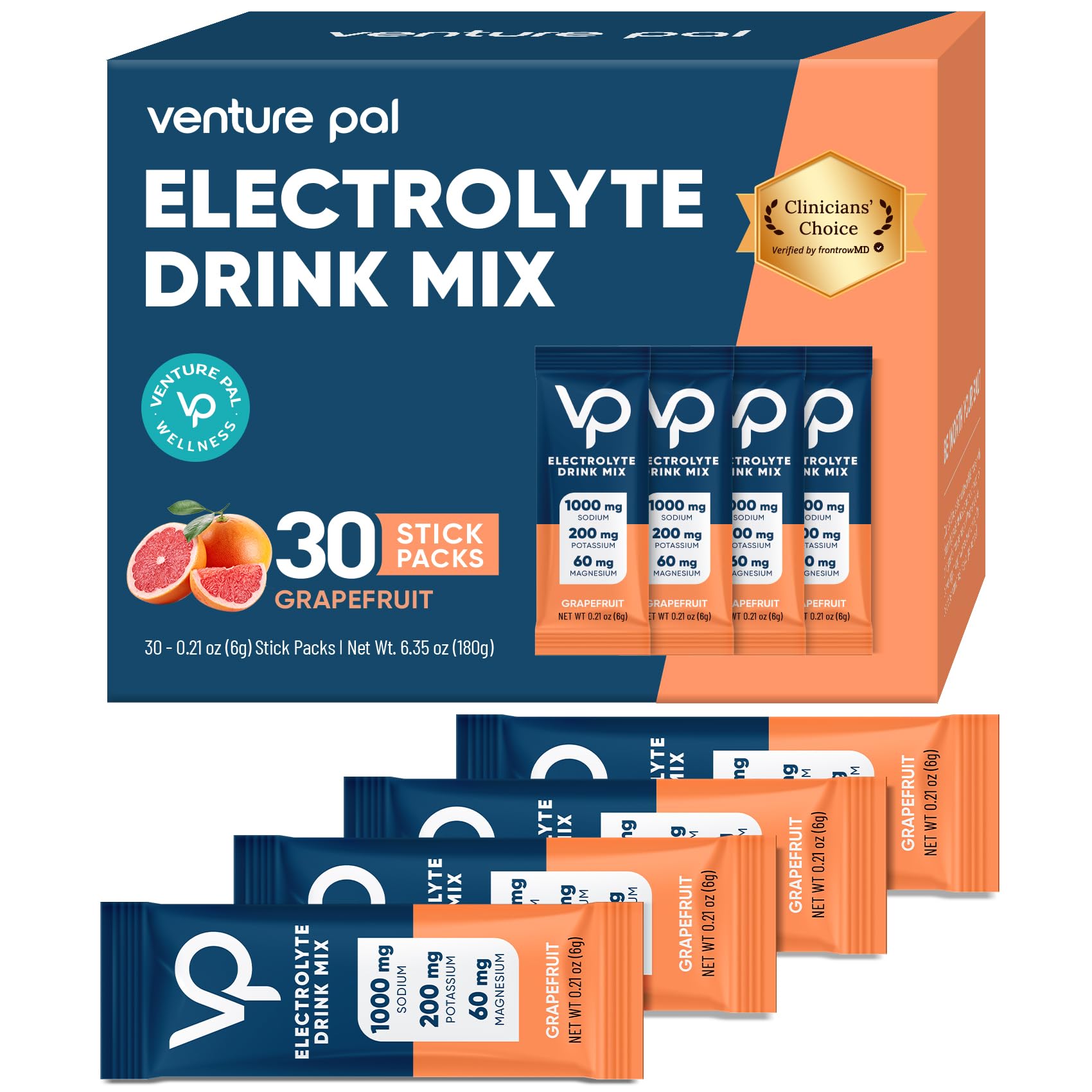 Venture Pal High Sodium Sugar Free Electrolytes Powder 180 Servings