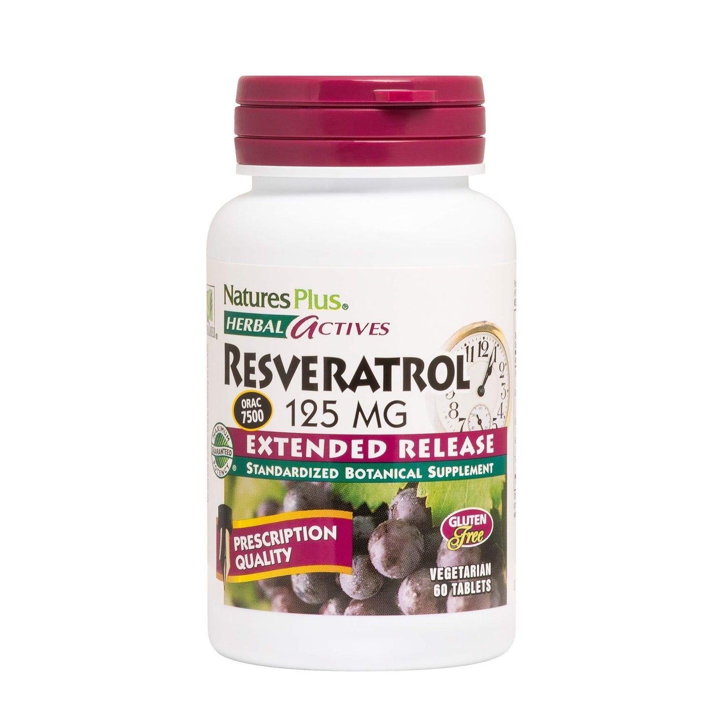 NaturesPlus Herbal Actives Resveratrol Extended Release Tablet, 60 Count