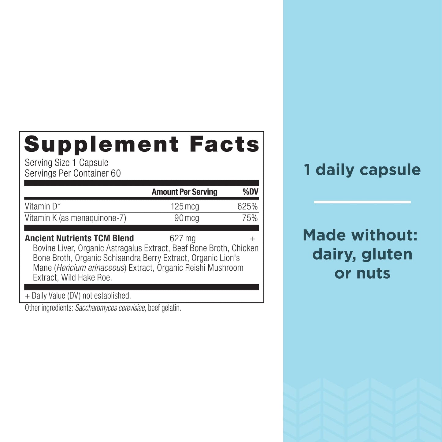 Ancient Nutrition SBO Probiotics Capsules (60 Count) + Vitamin D Capsules (90 Count)