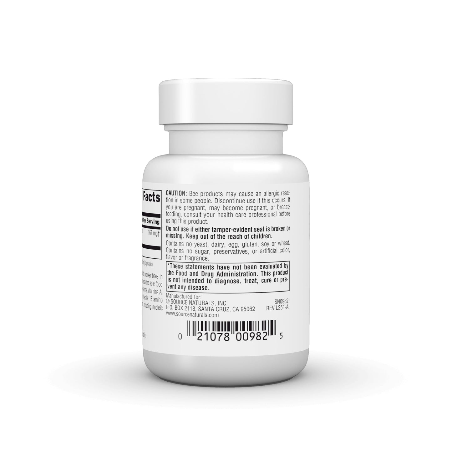 Source Naturals Royal Jelly 500mg Capsules, 30 Count