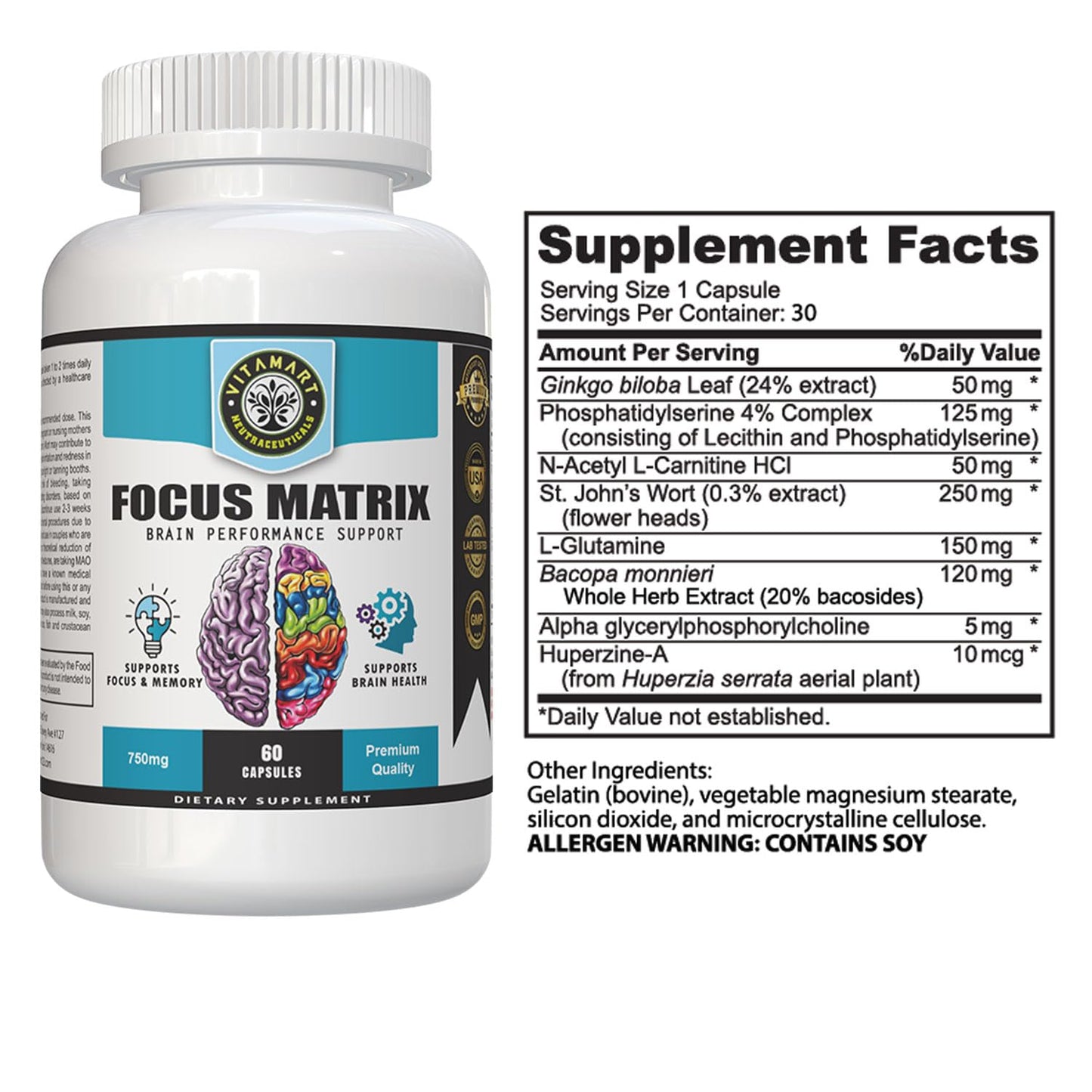 Vitamart Focus Matrix Capsules, 30 Count