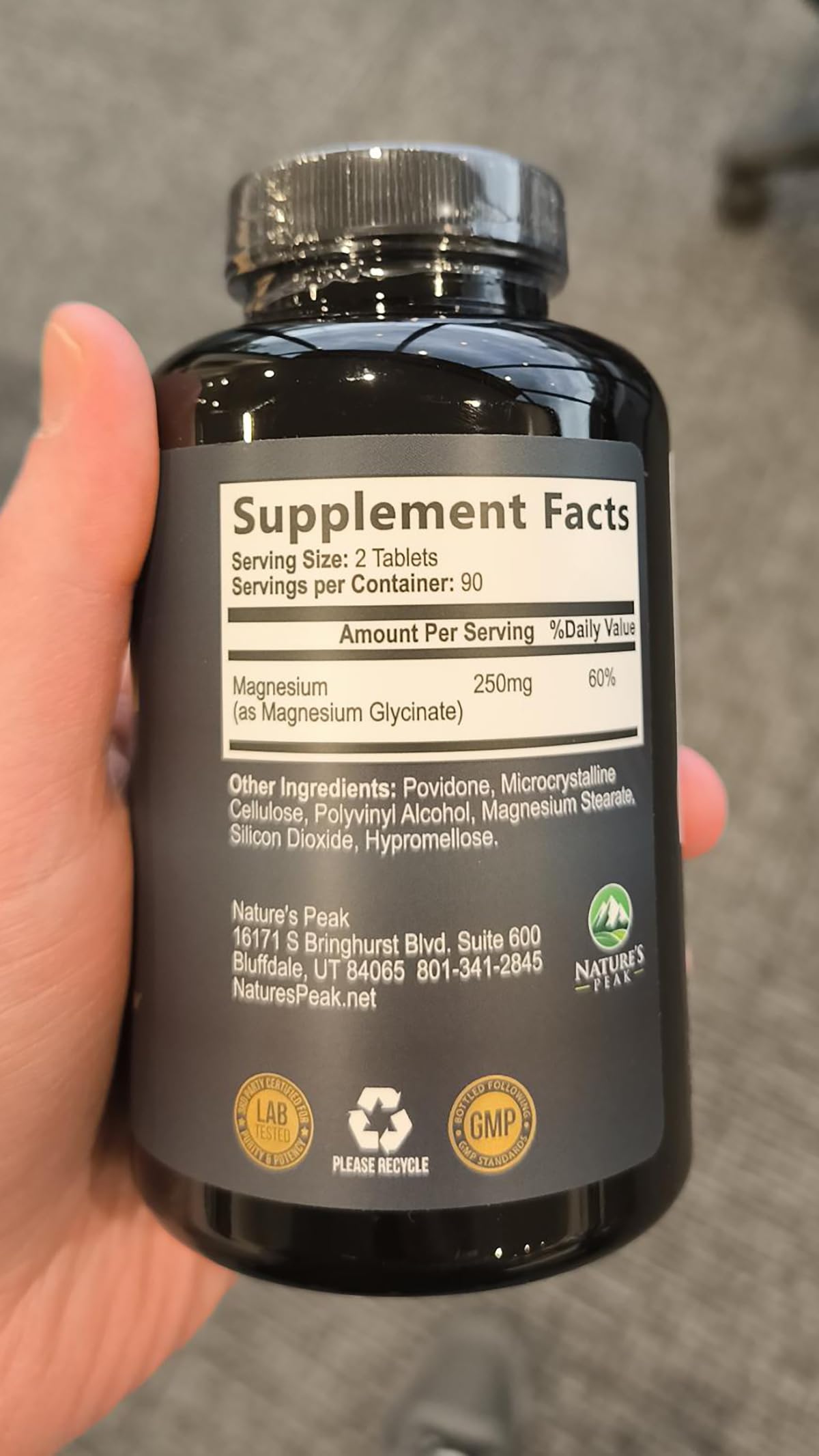 Nature's Peak Magnesium Glycinate Capsules 180 Count