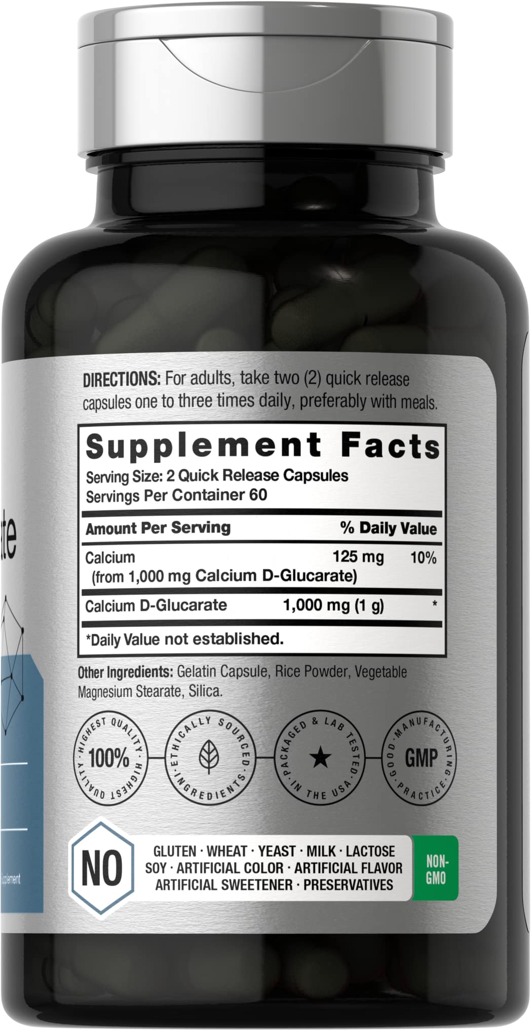 Horbäach Calcium D-Glucarate 1000mg, 120 Capsules