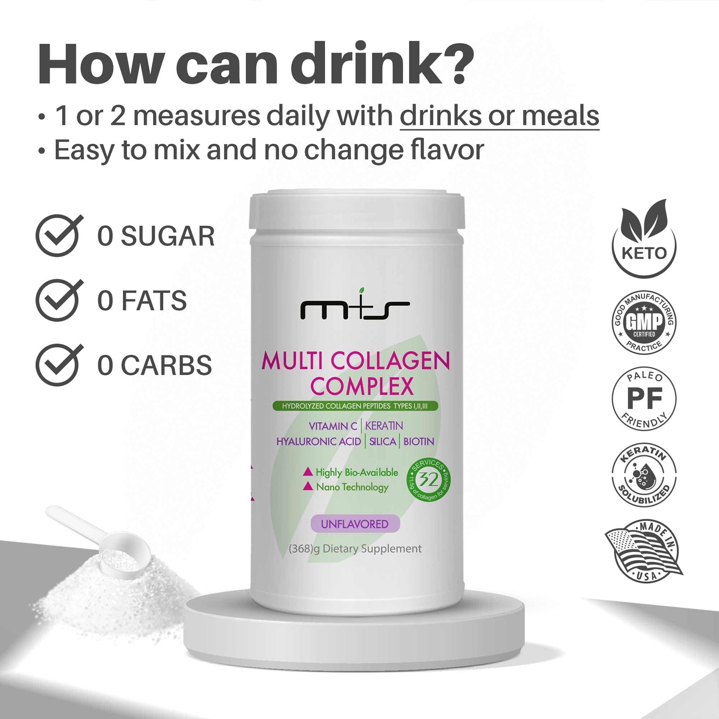 M+S Multi Collagen Complex Powder 12.98 oz