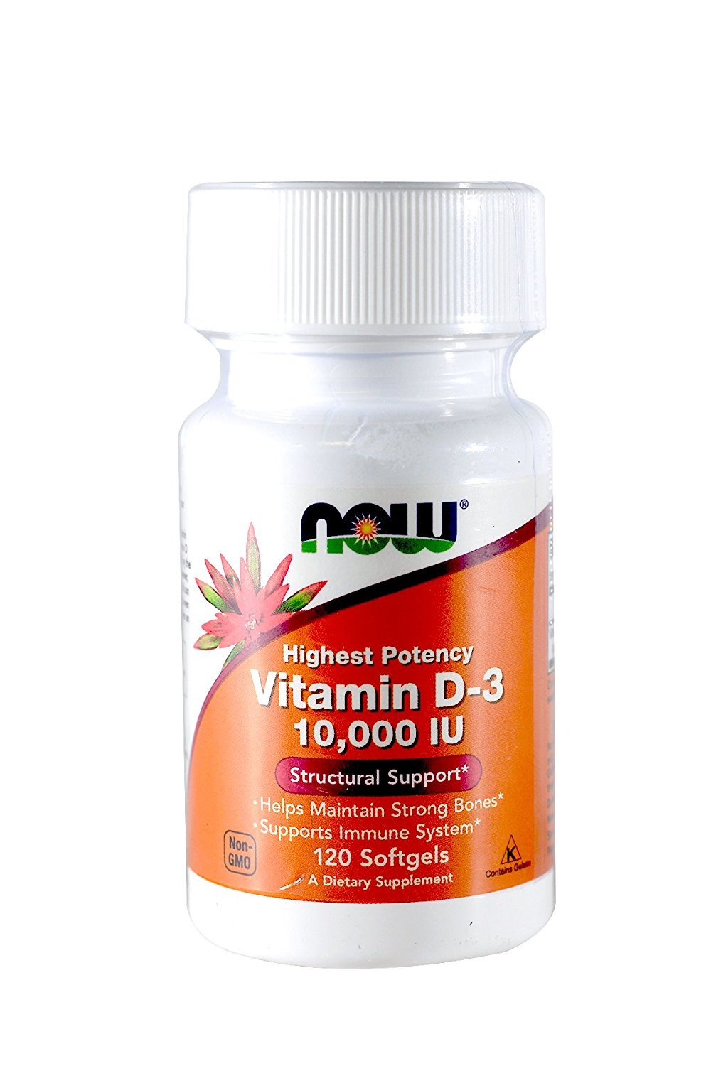 NOW Foods Vitamin D-3-10,000 IU Softgels 120 Count