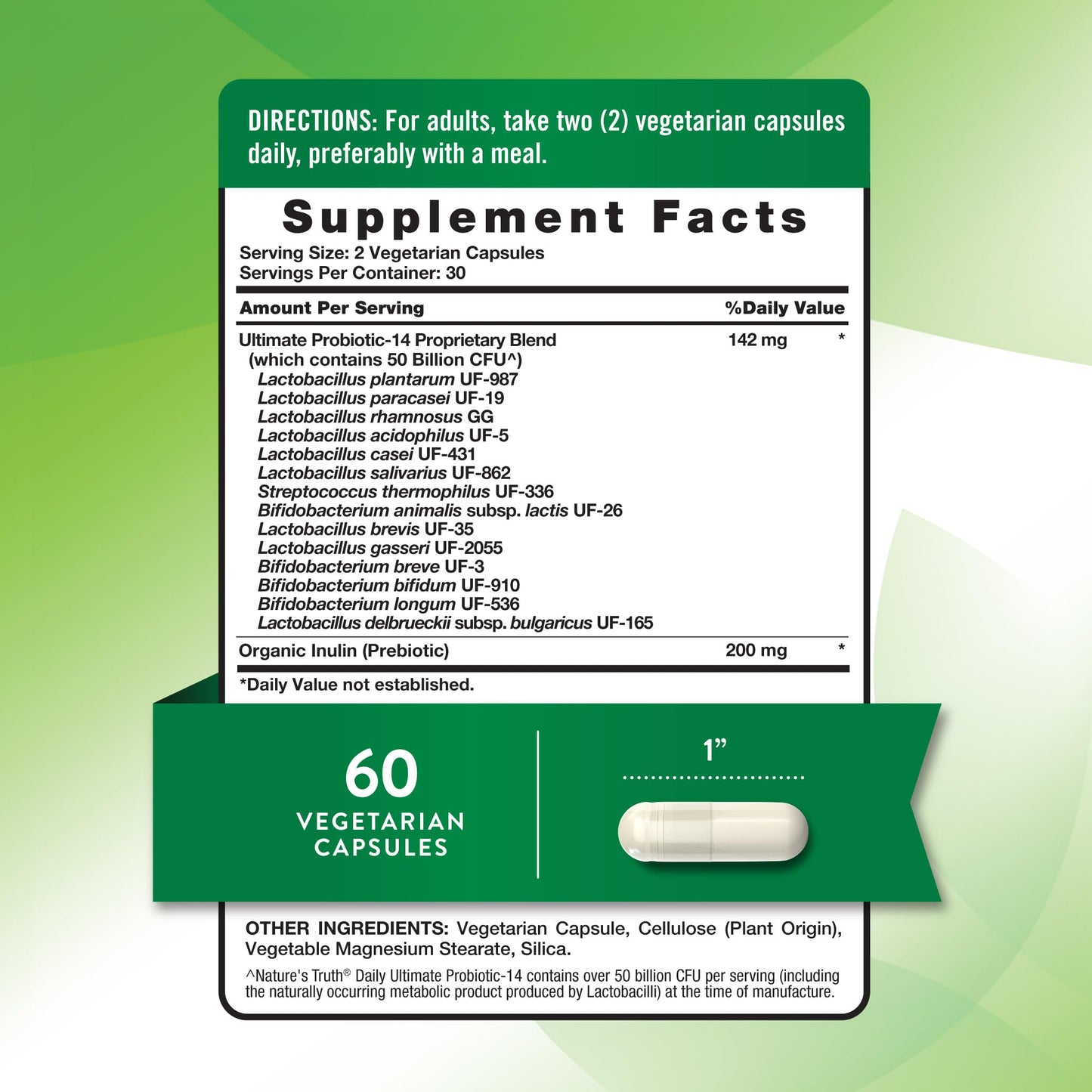 Nature's Truth Probiotic for Women and Men Capsule 60 Count