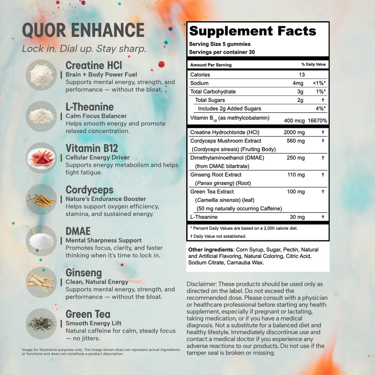 QUOR Enhance Creatine HCl Gummies, 150 Gummies