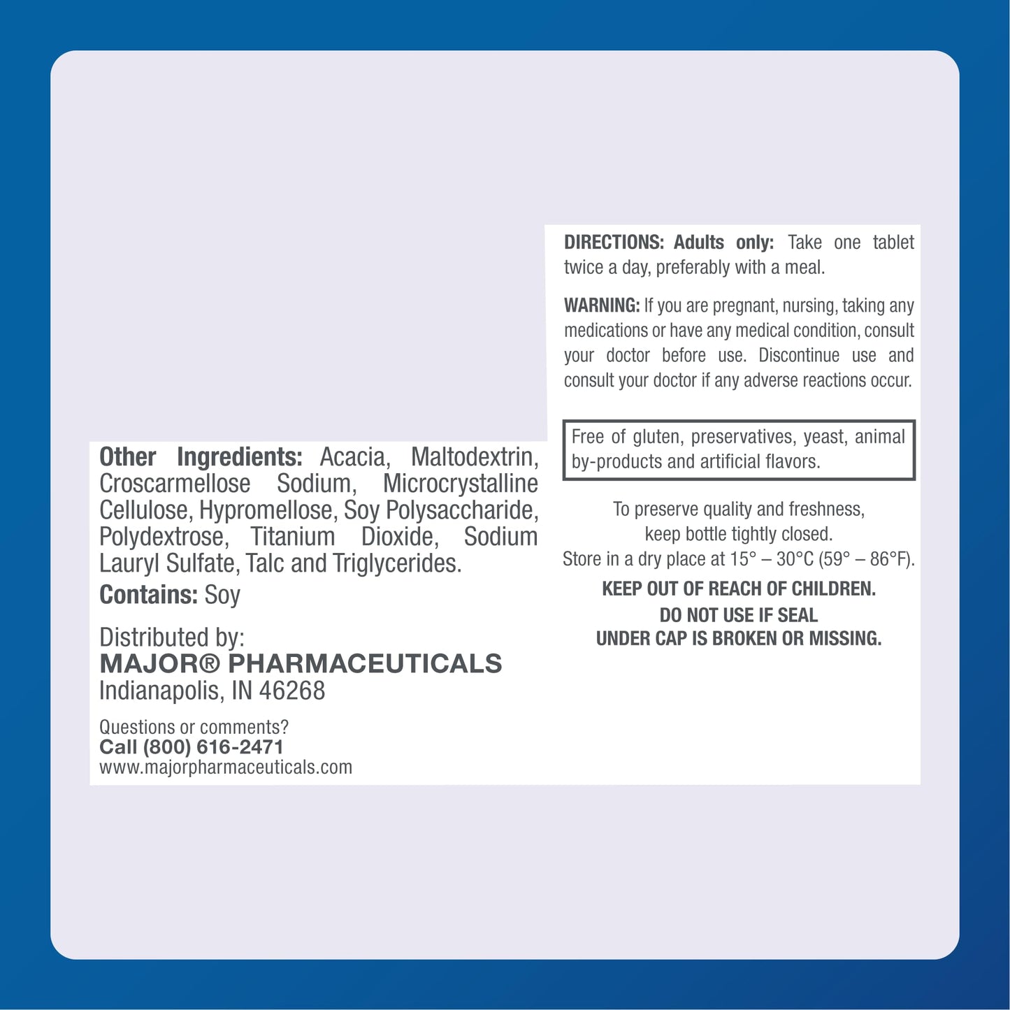 MAJOR Oyster Shell Calcium 500 mg Calcium Supplement Tablets, 150 Tablets