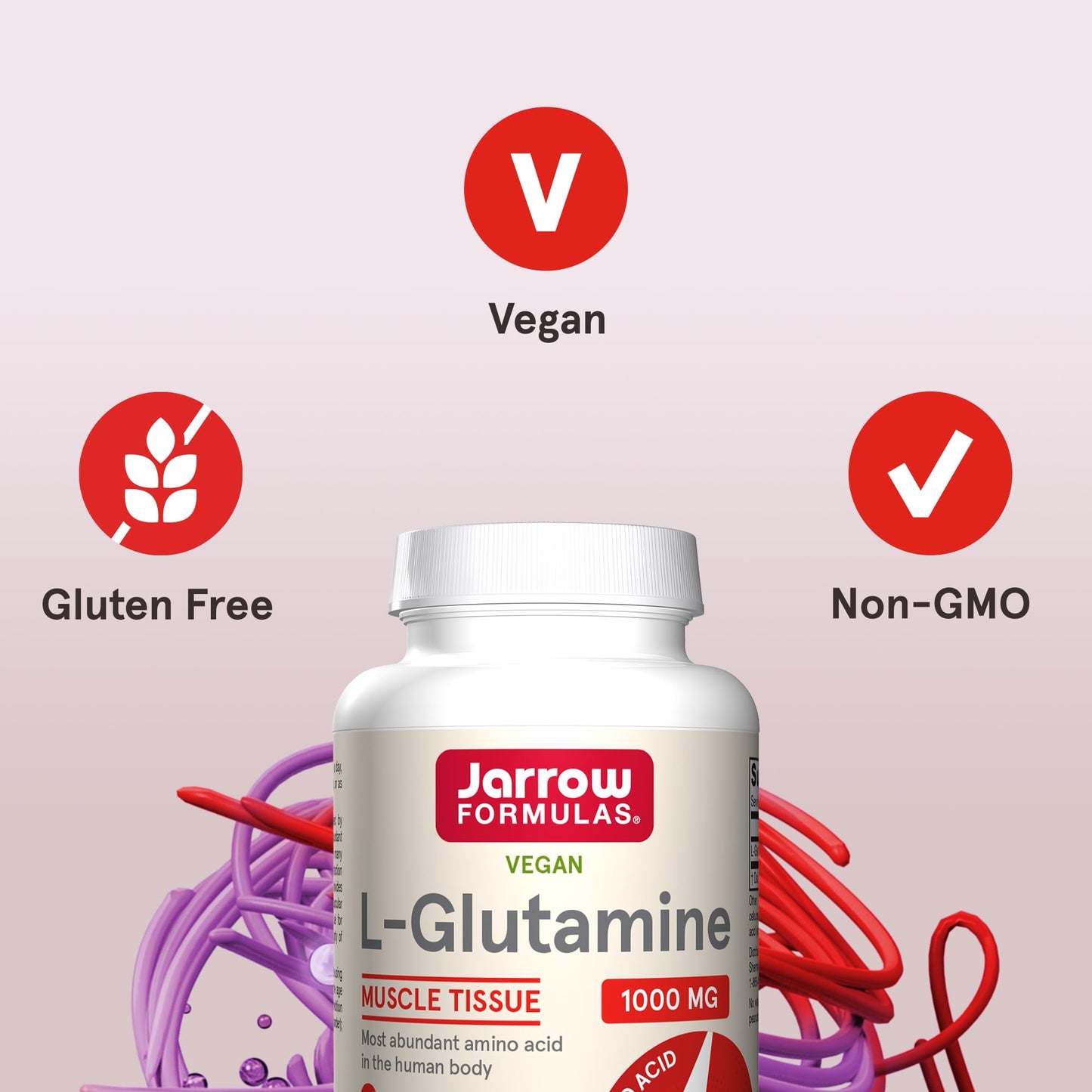 Jarrow Formulas L-Glutamine 1000 mg Tablet, 100 Count