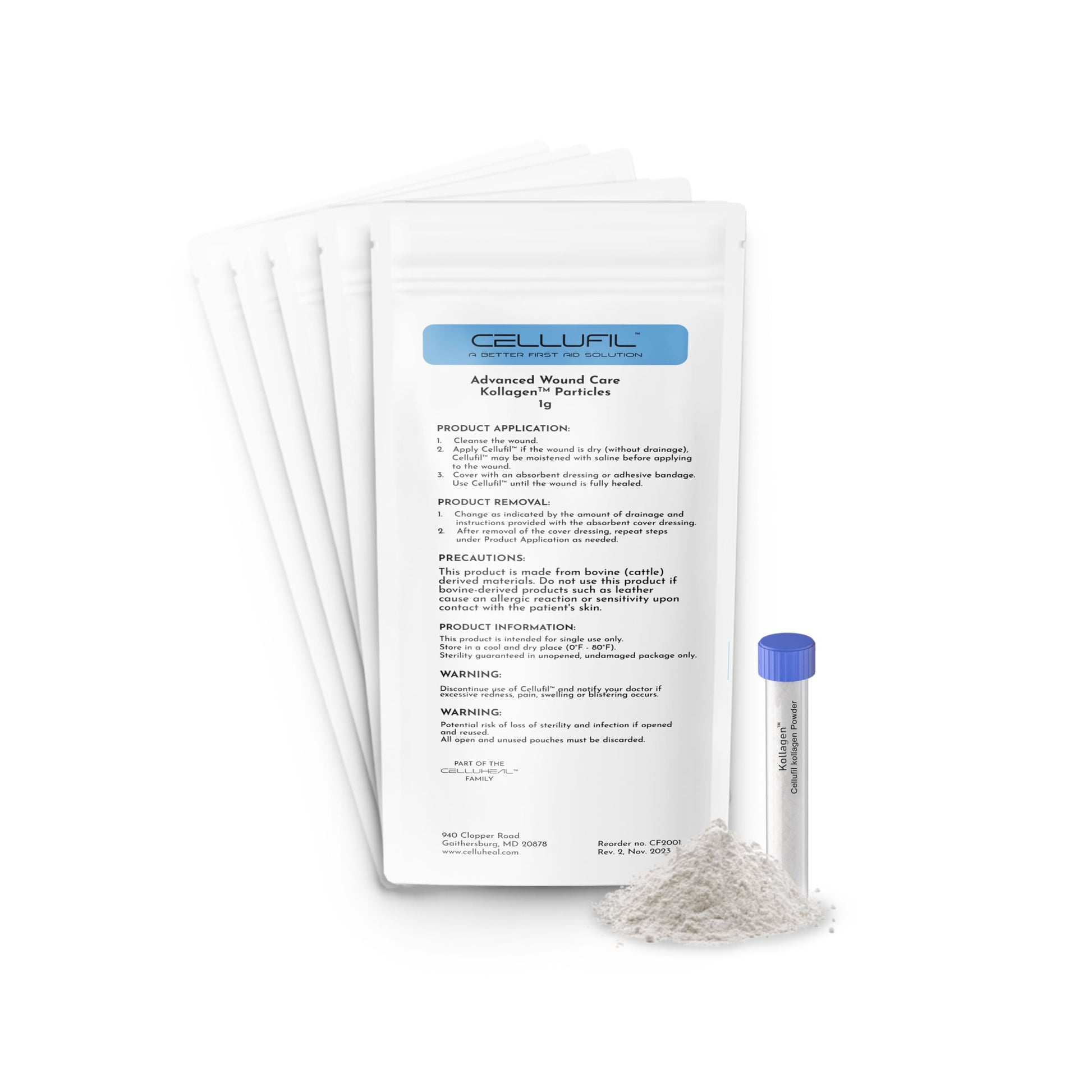 Celluheal Cellufil Collagen Particles for Advanced Wound Care Powder 10