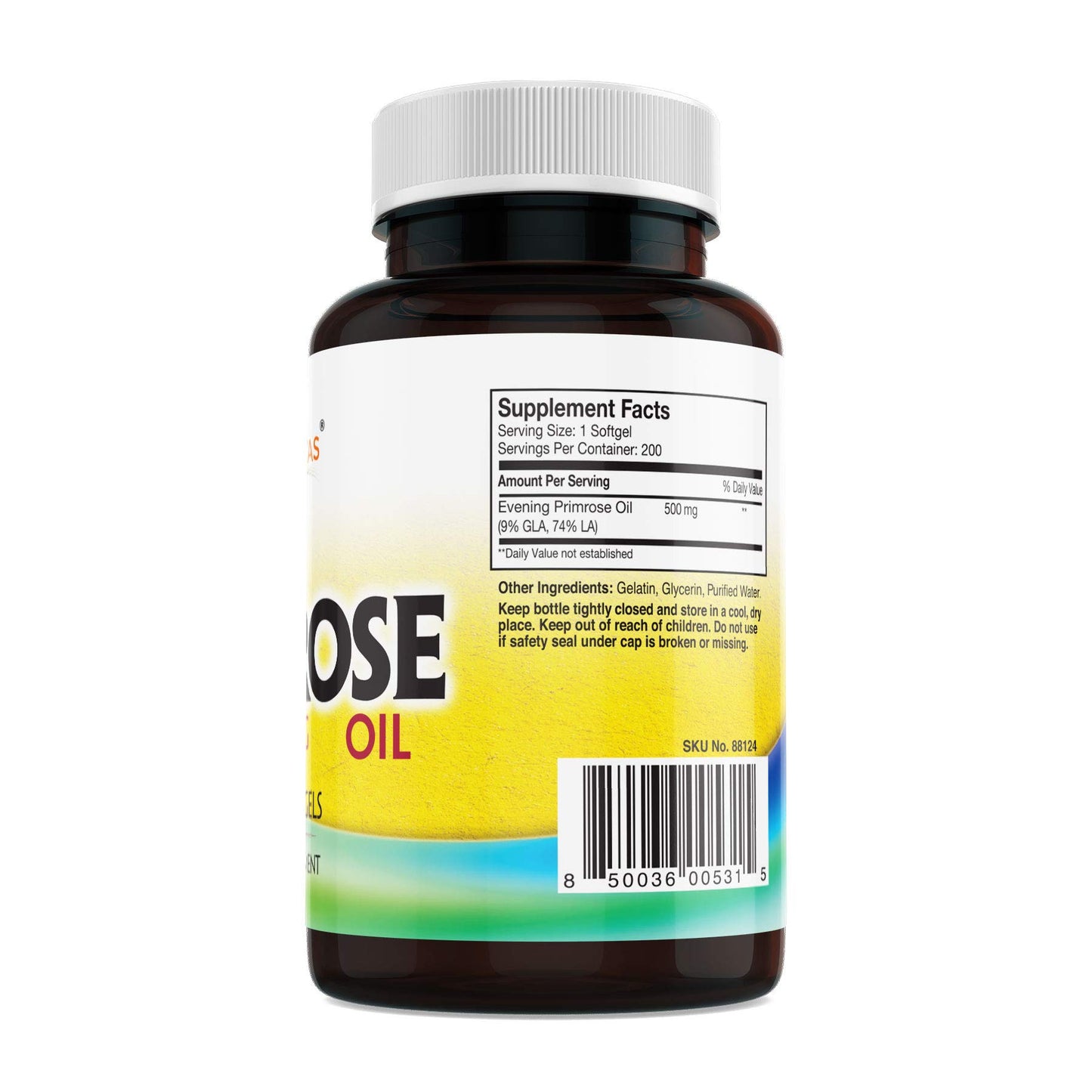 GMP Vitas Evening Primrose Oil 500mg Softgels, 200 Count