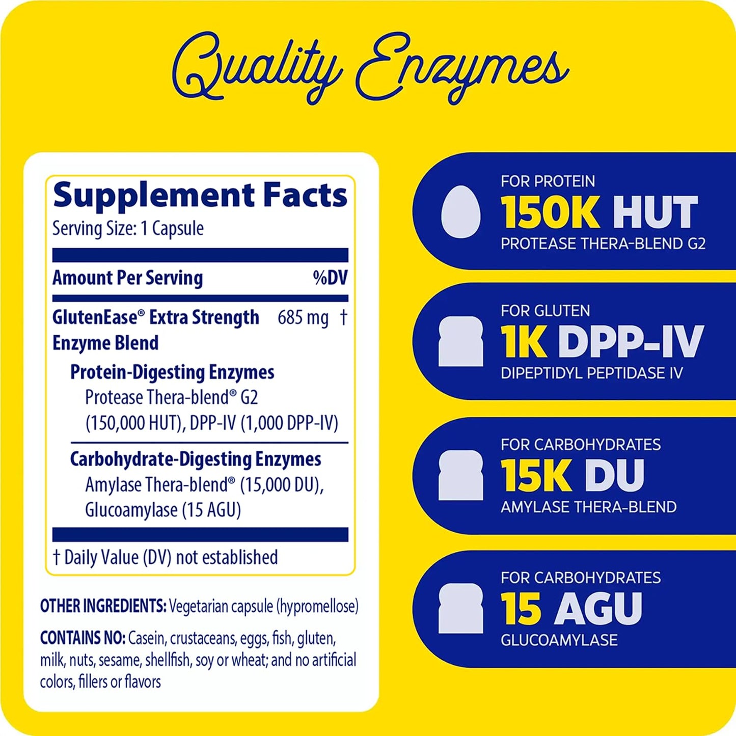 Enzymedica GlutenEase Extra Strength Capsule, 60 Capsules