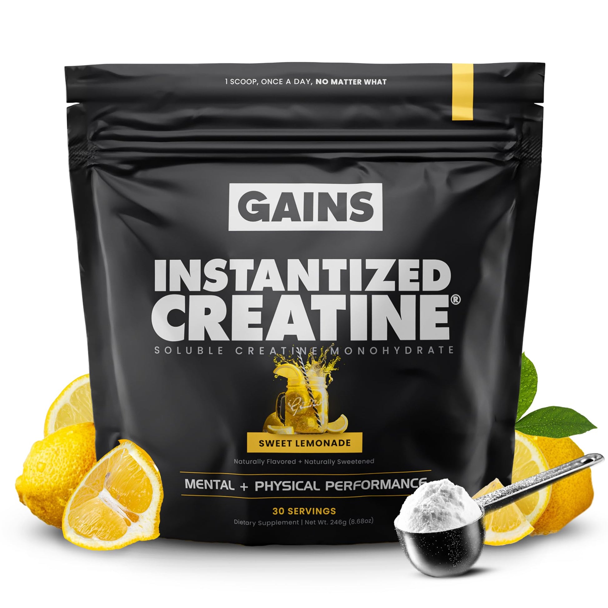 Gains in Bulk Instantized Creatine Monohydrate Powder, 30 Servings