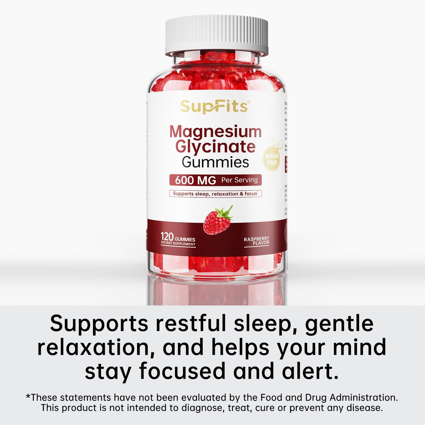 Supfits Magnesium Glycinate Gummies 600mg, 120 Count