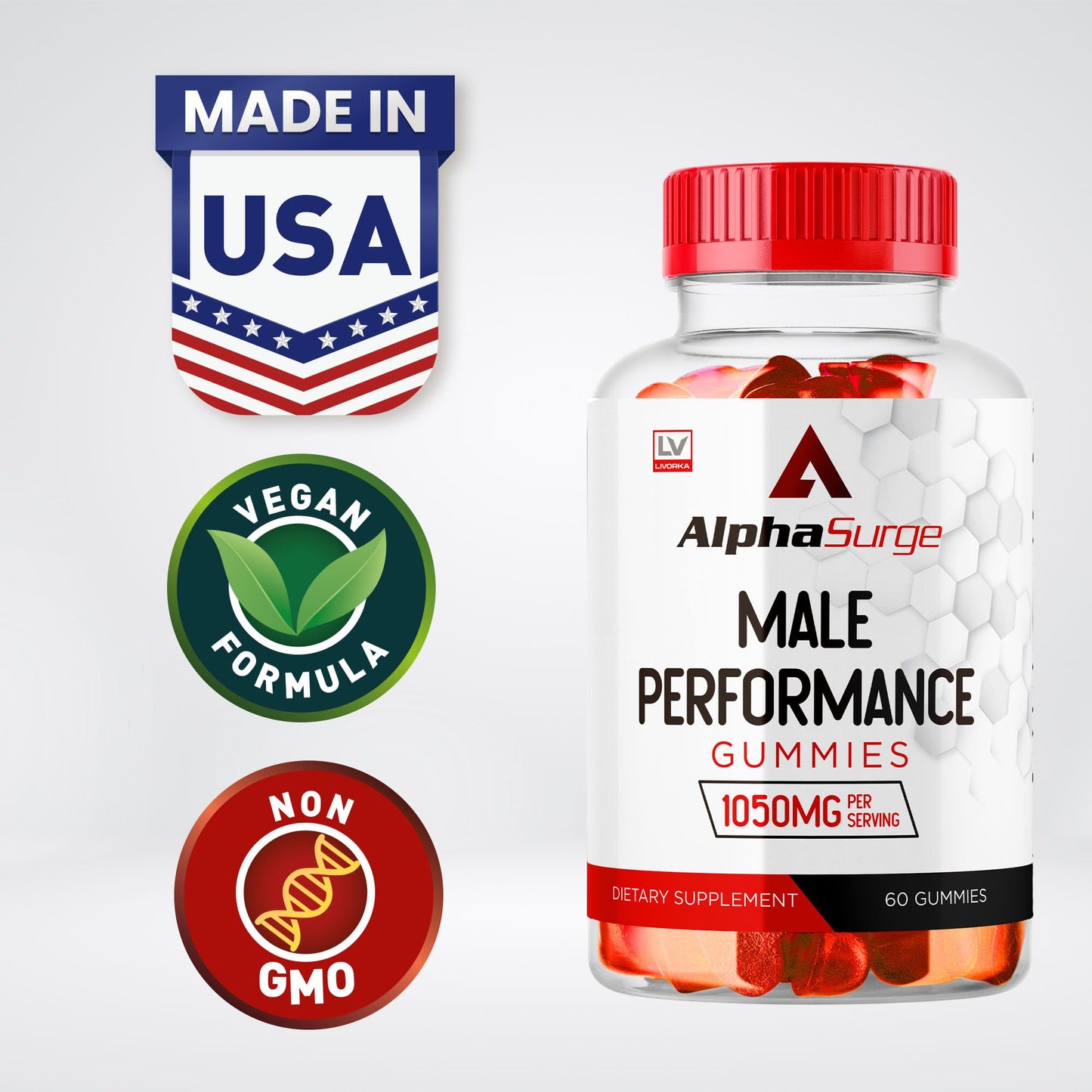 LIVORKA Alpha Surge for Men Gummies 60 Count