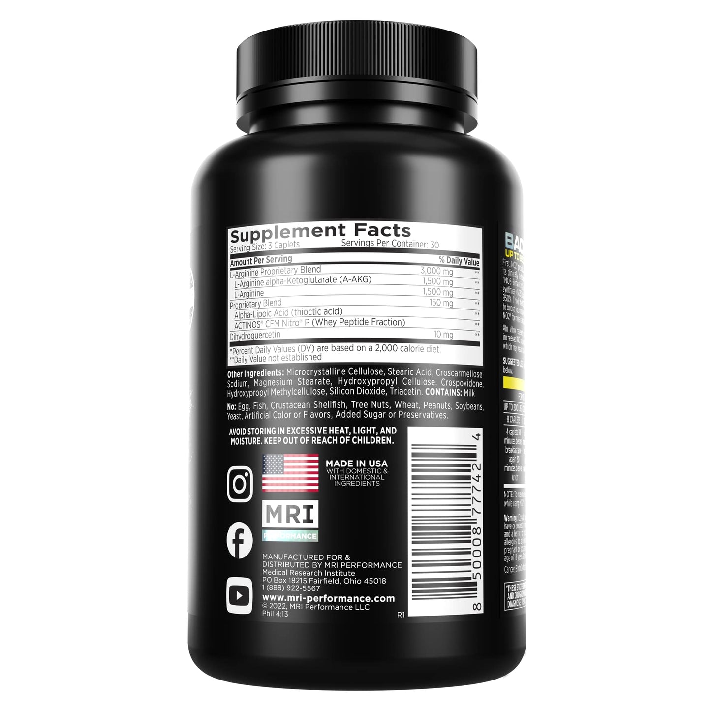 MRI Performance NO2 Nitric Oxide Booster Caplets 90 Count