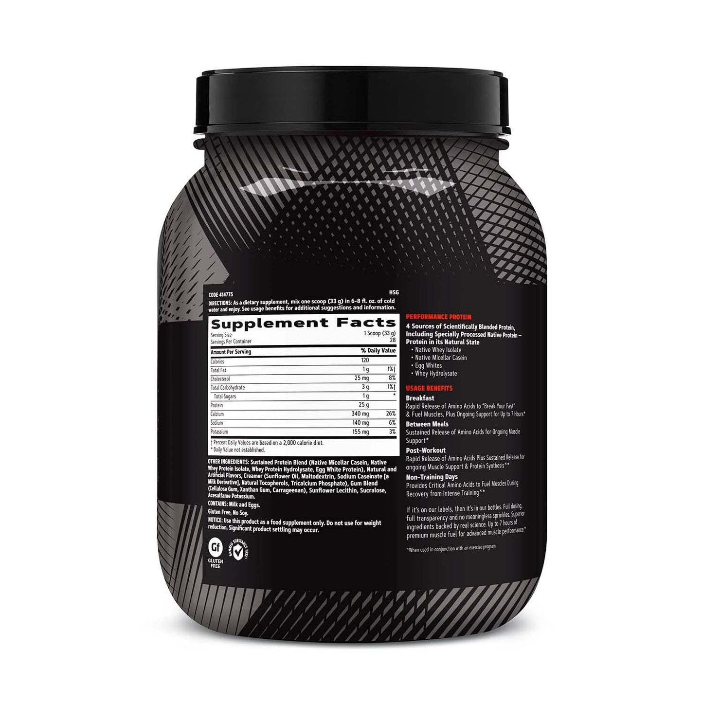 GNC AMP Sustained Protein Blend Cinnamon Toast Protein Powder, 28 Servings