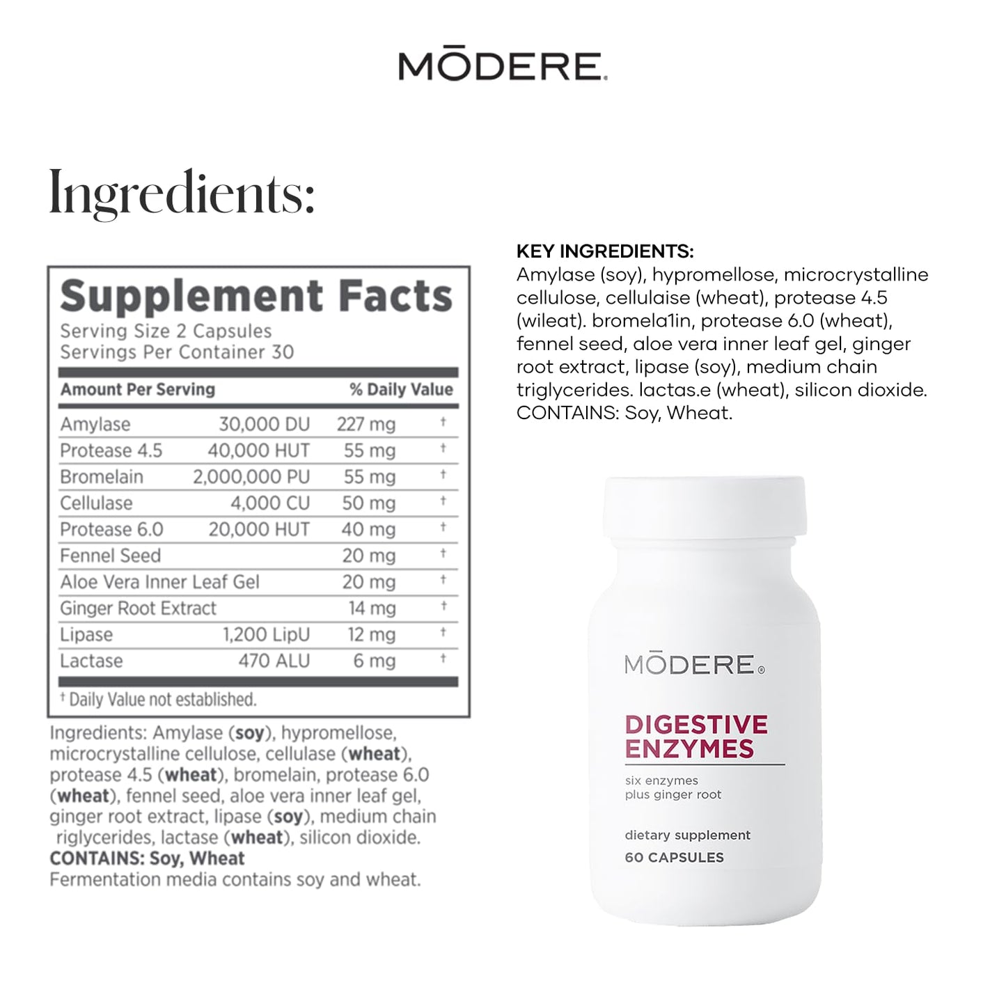 Modere Digestive Enzymes 60 Capsules