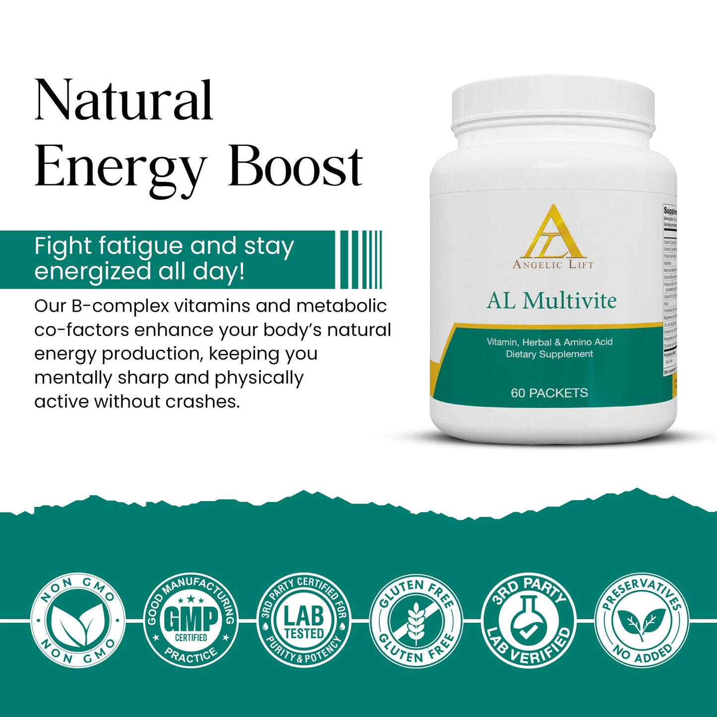 ANGELIC LIFT AL Multivite Daily Multivitamin with Herbal & Amino Acid Complex Energy Immunity & Metabolism Support Capsule 1