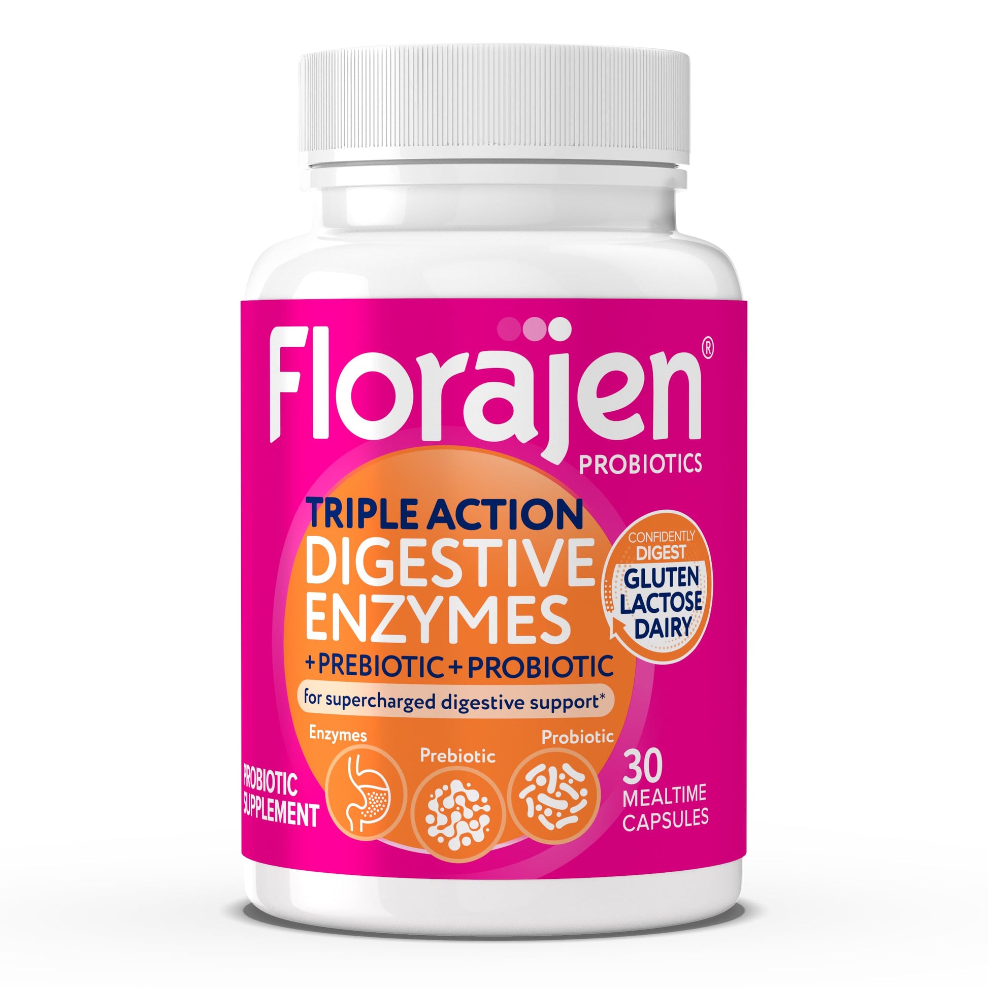 Florajen Digestive Enzymes with Probiotics & Prebiotics 30 Capsules