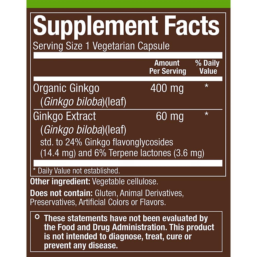 plnt Gingko Full Spectrum, Supports Memory & Mental Clarity 60 Capsules