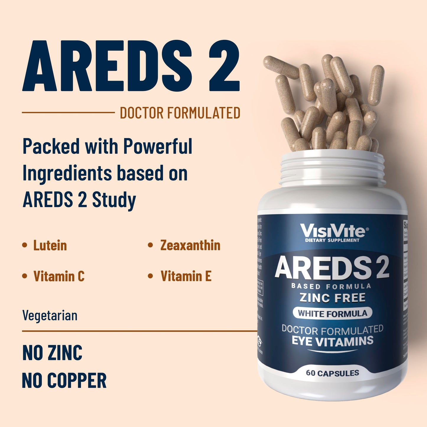 VisiVite Zinc Free AREDS 2 Eye Vitamins Capsules 60