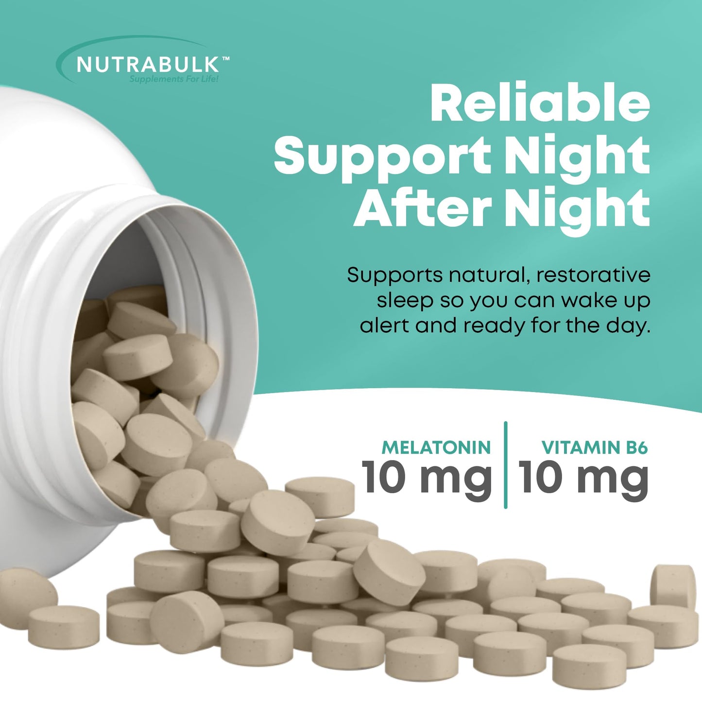 NutraBulk Melatonin 10 mg Capsules 300 Count