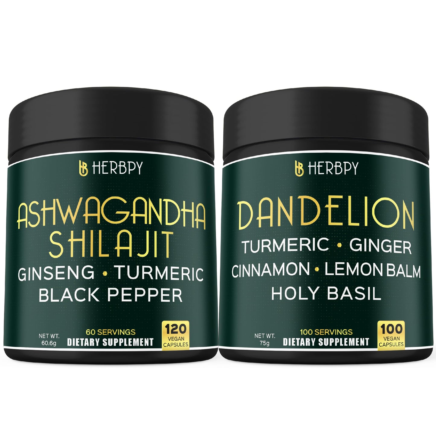 Herbpy Dandelion Root Supplement & Ashwagandha Capsules 220