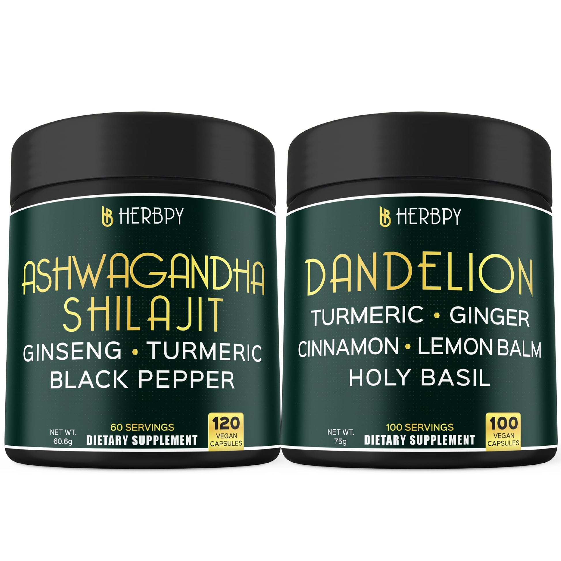 Herbpy Dandelion Root Supplement & Ashwagandha Capsules 220