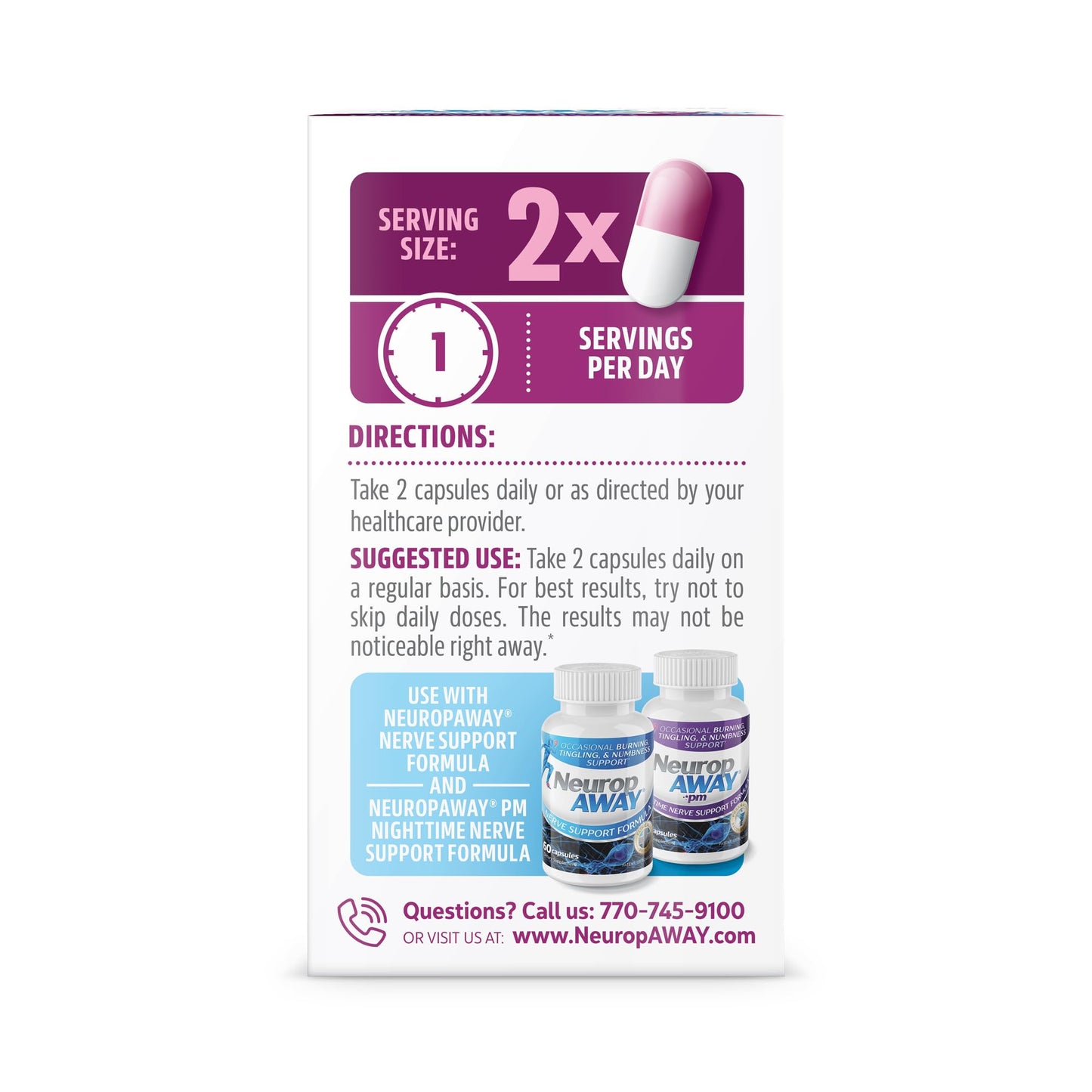 NeuropAWAY Blood Flow Support Formula for Men & Women Capsule, 60 Count