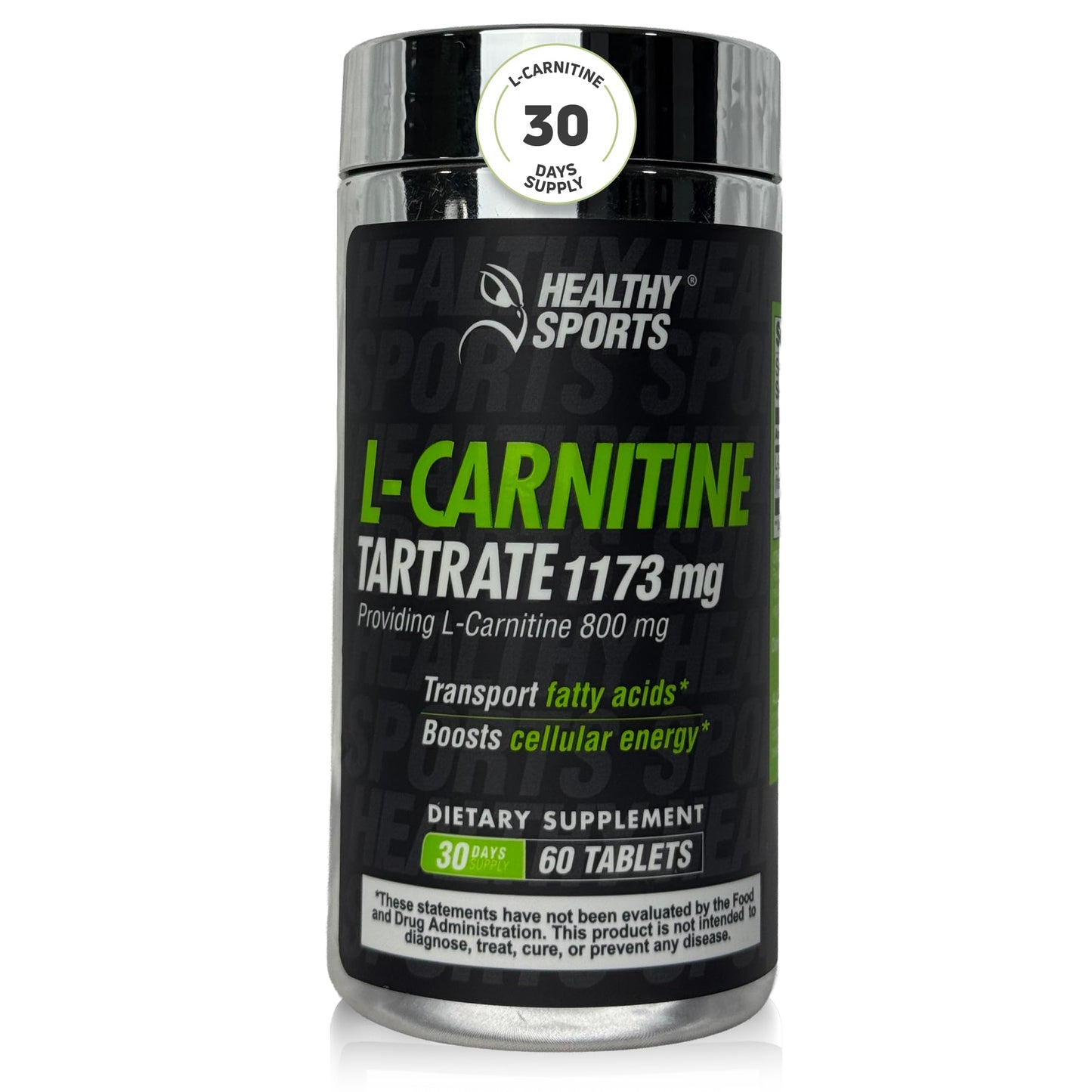 Healthy Sports L-Carnitine Tartrate 1173 mg Tablet, 60 Count